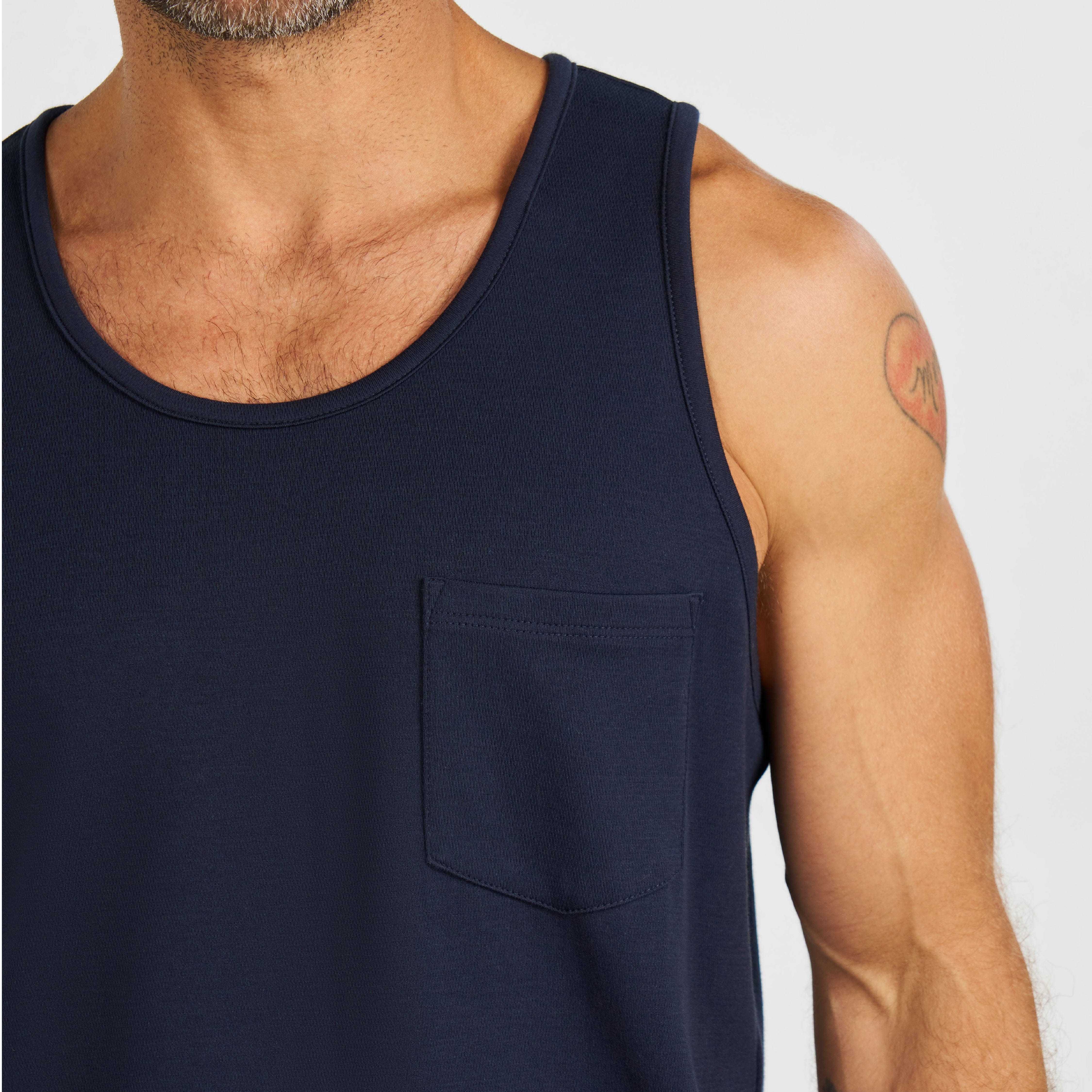 Navy Micro Pique Tank - Image 4