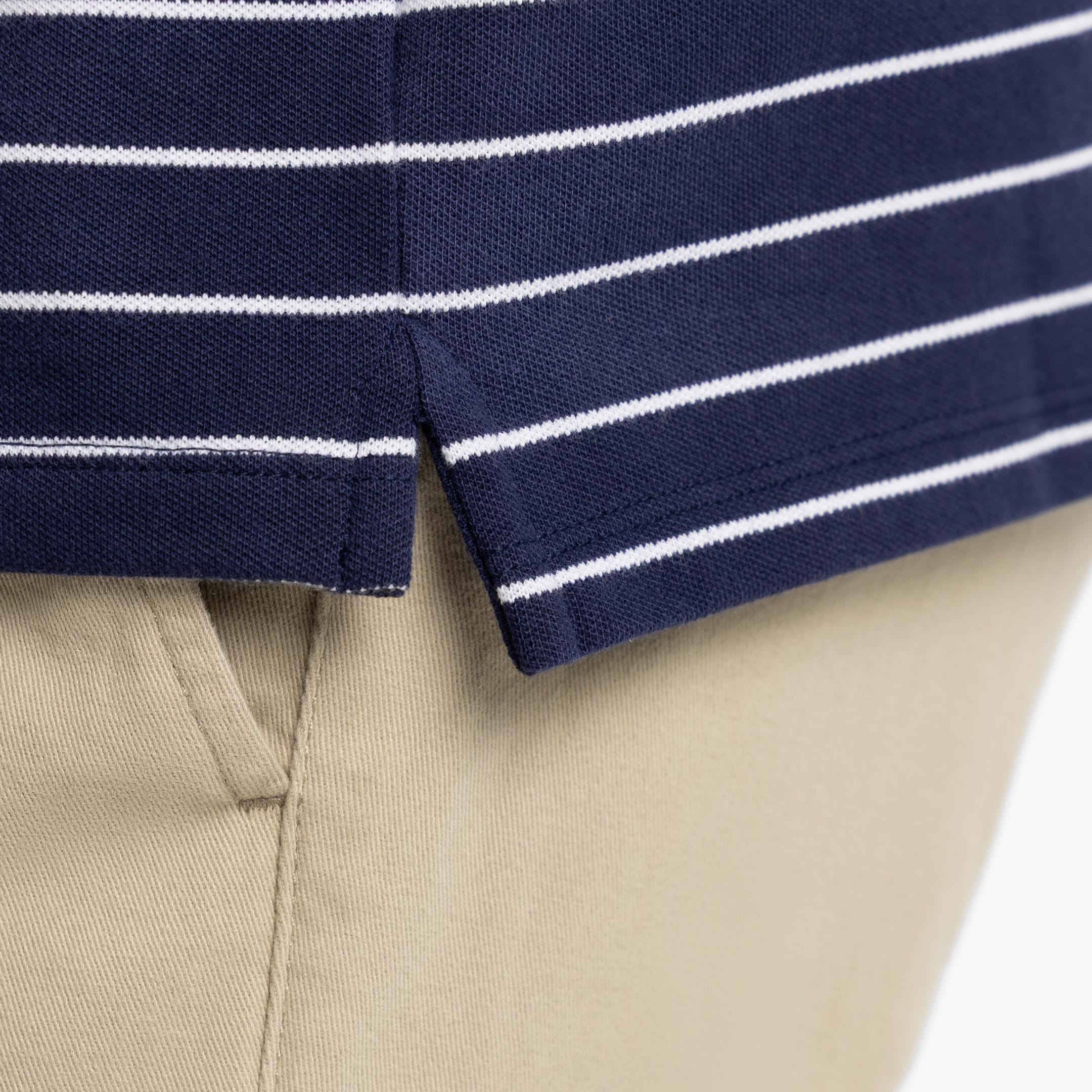 Navy Stripes Pique Daily Polo - Image 5