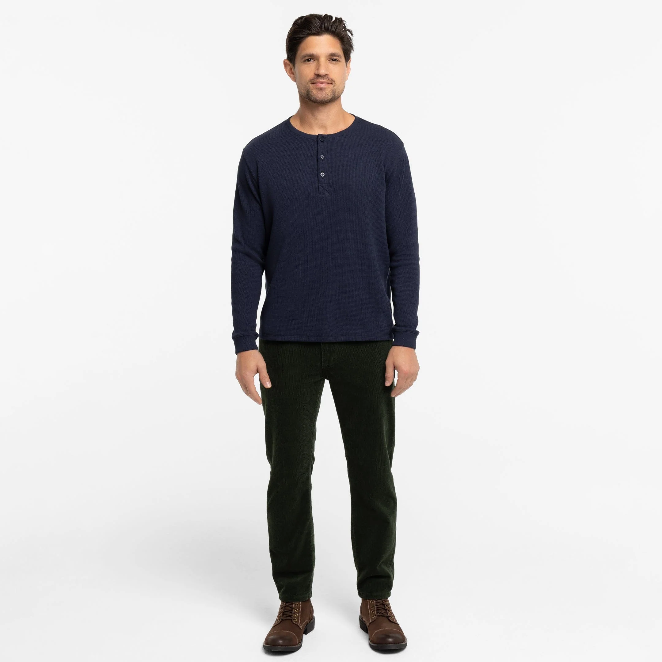 Navy Waffle Henley - Image 2