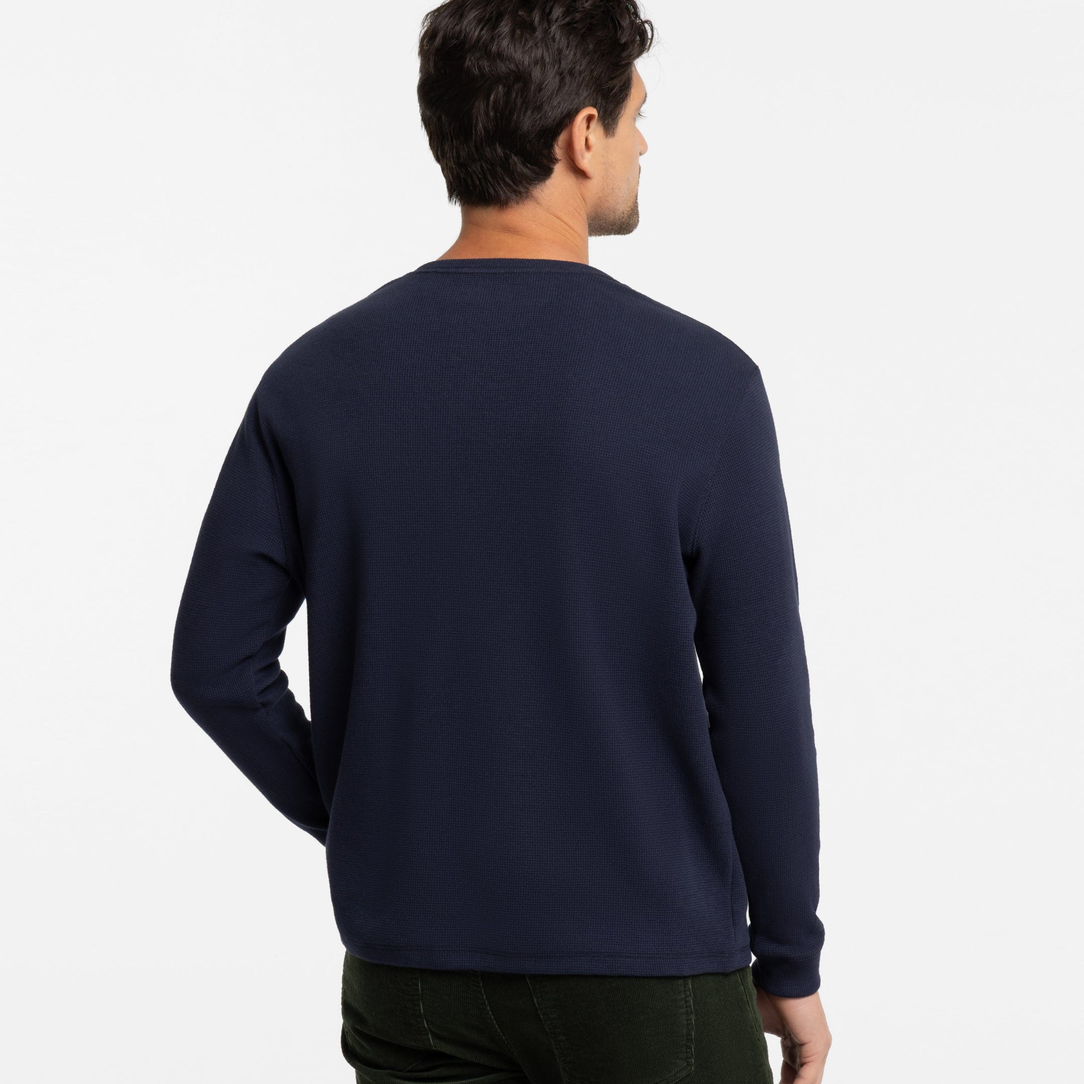 Navy Waffle Henley - Image 3