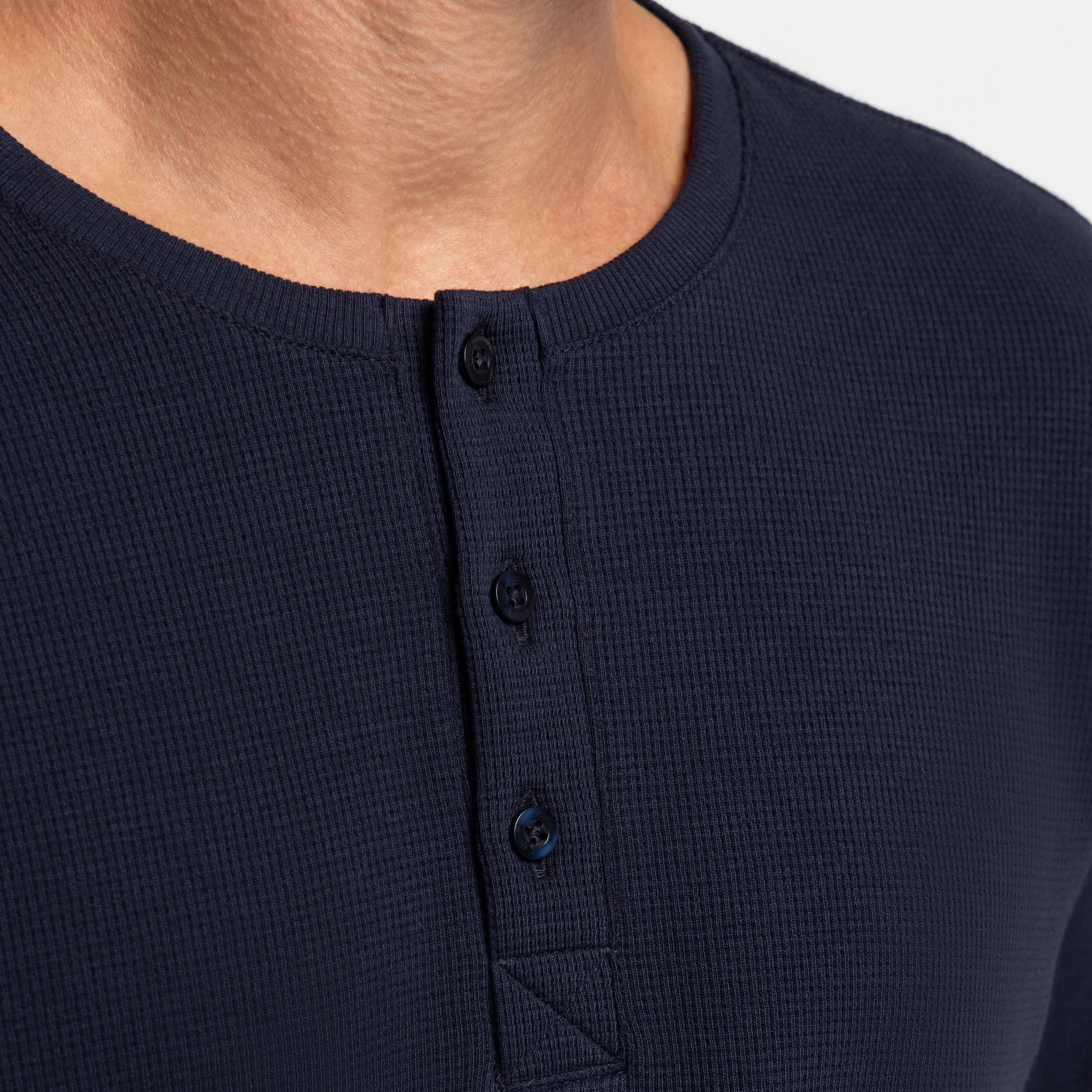 Navy Waffle Henley - Image 4