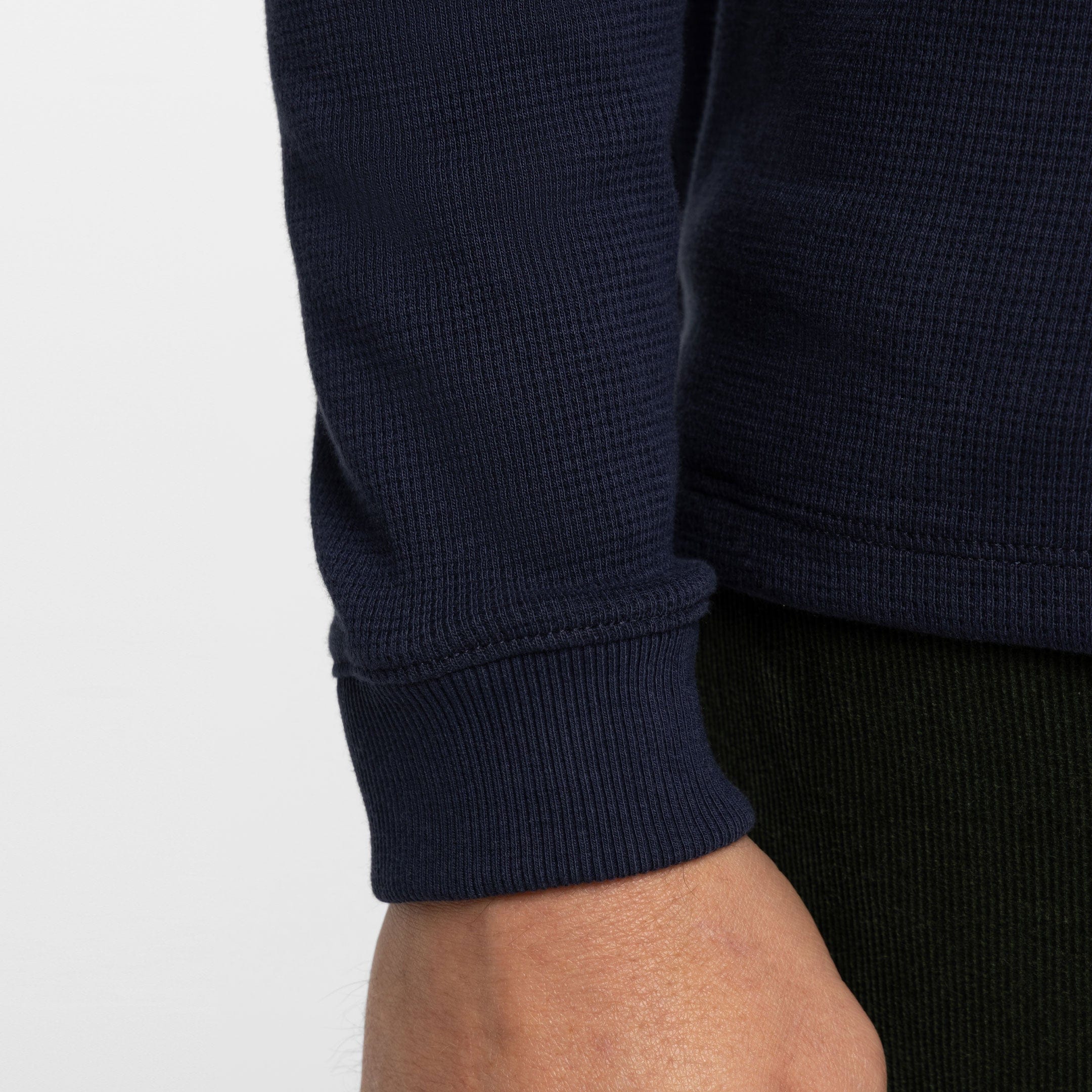 Navy Waffle Henley - Image 5
