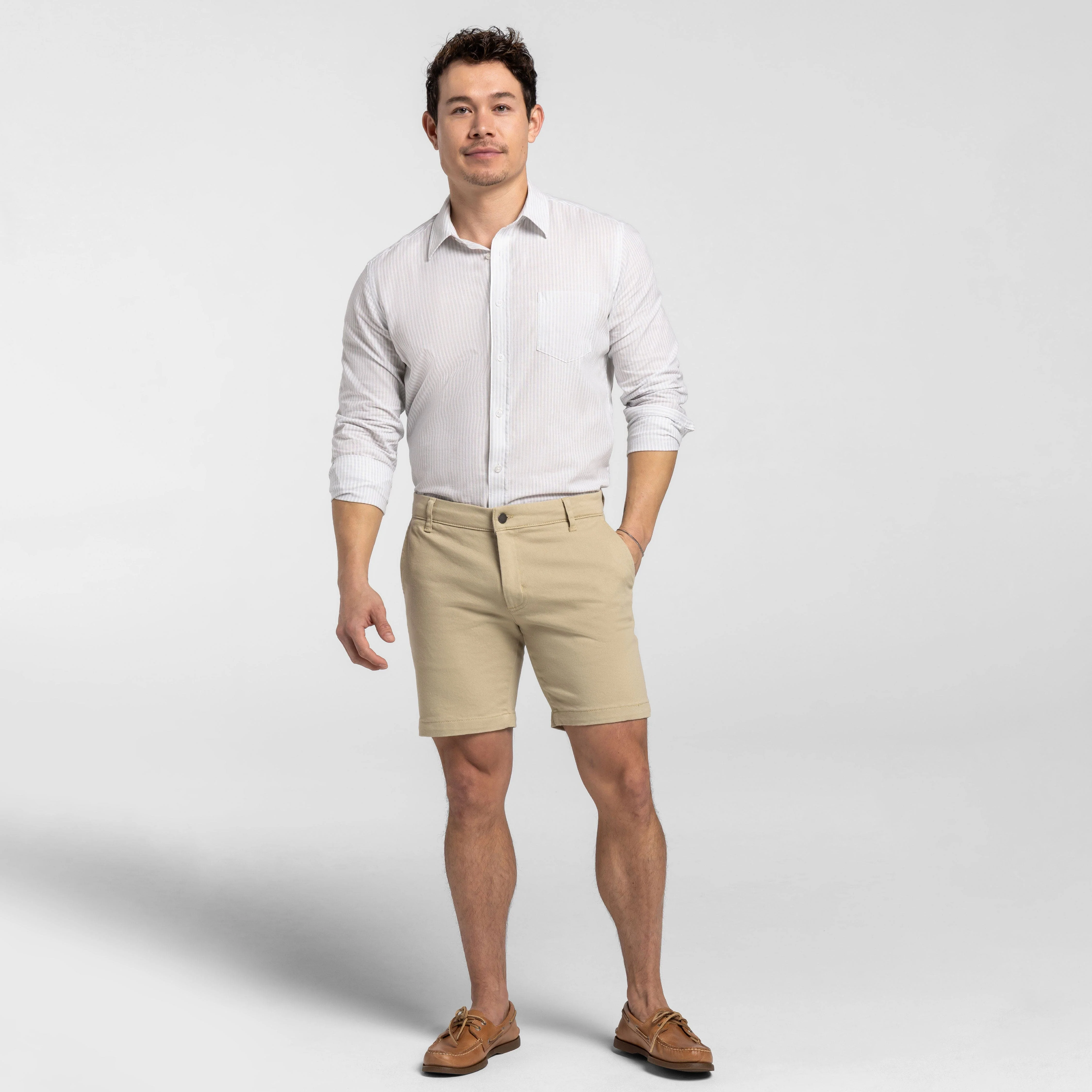 Oat Stretch Washed Chino Short - Image 2