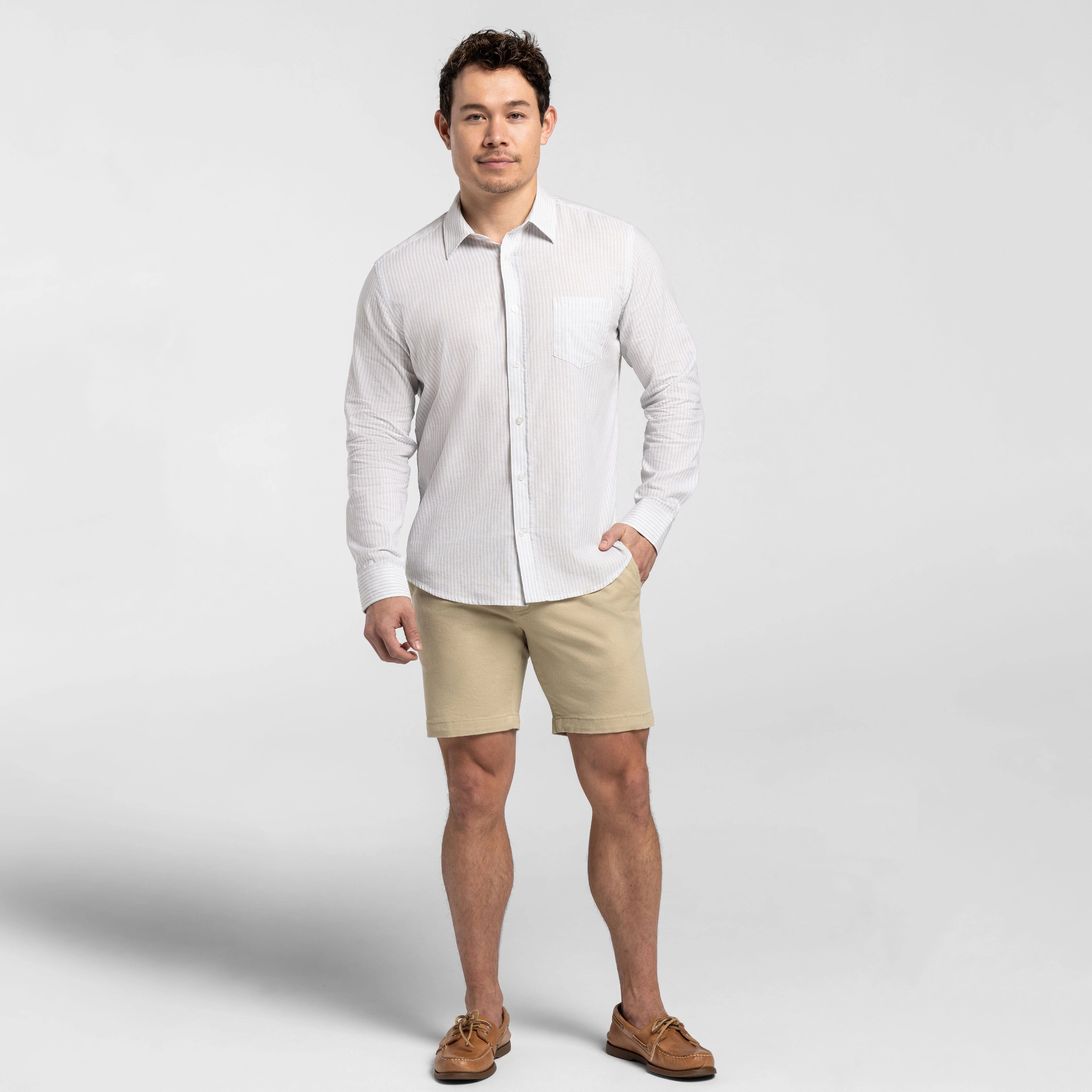 Oat Stretch Washed Chino Short - Image 6
