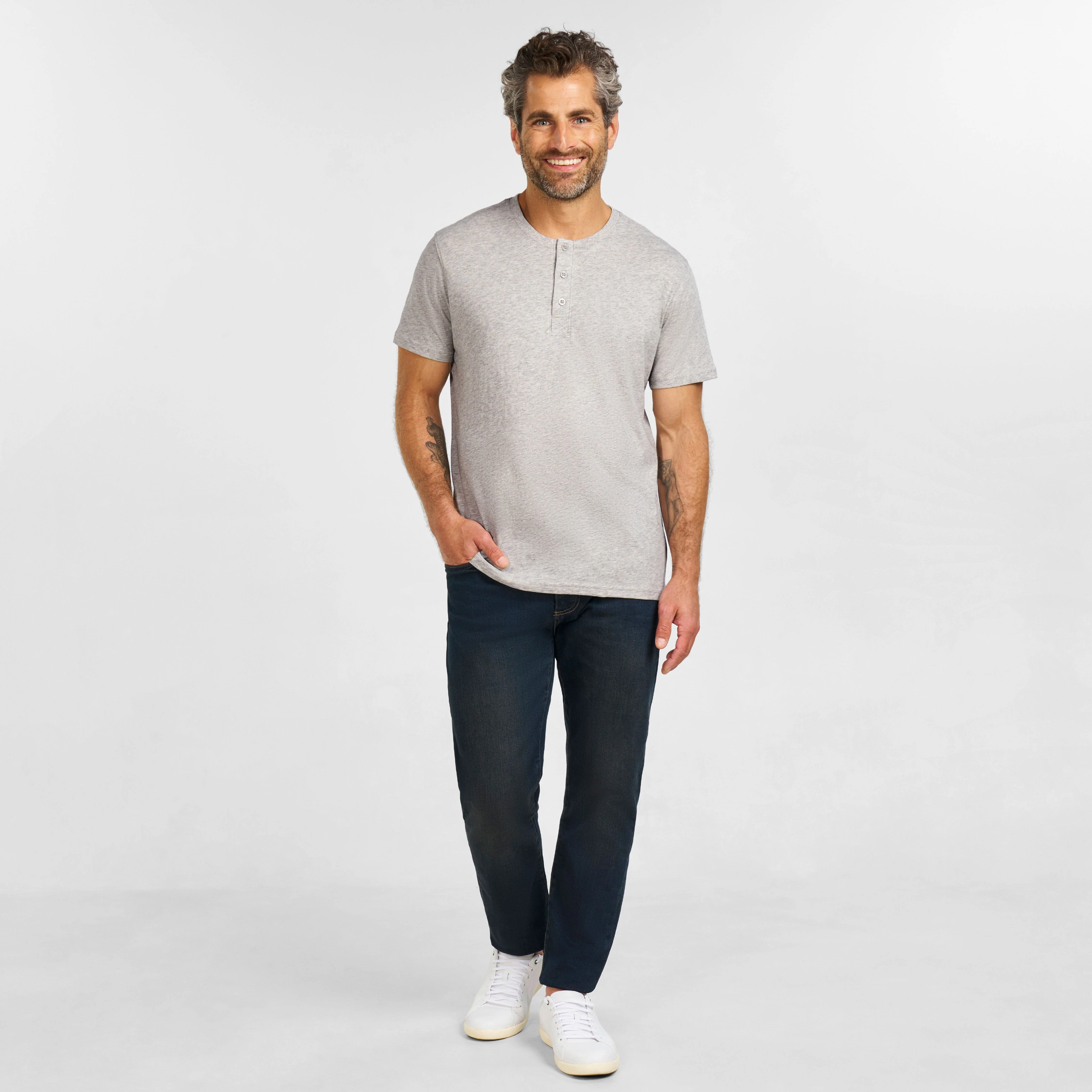 Pearl Melange Short Sleeve Henley - Image 2