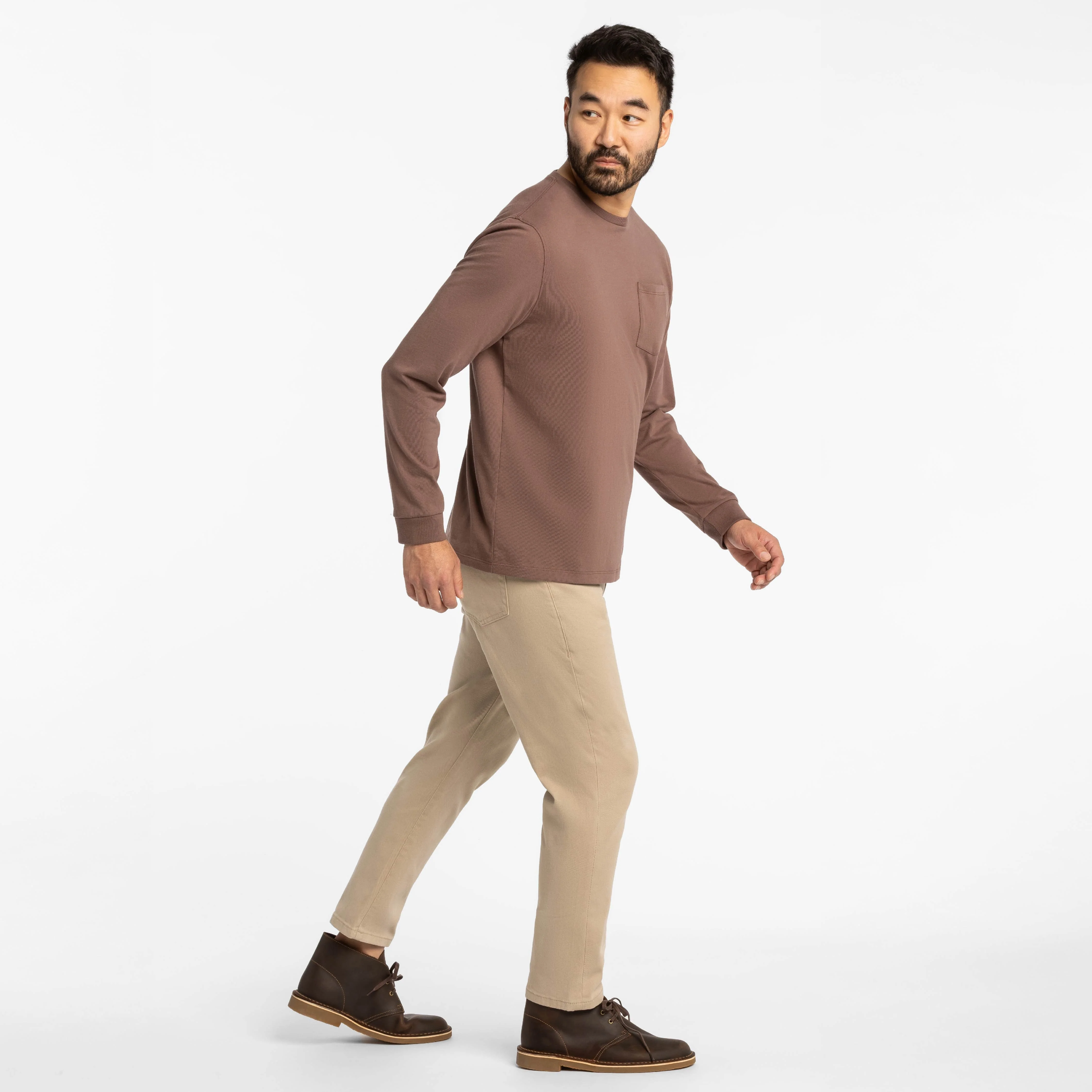 Peppercorn Long Sleeve Pima Cotton Crew Neck Tee - Image 6