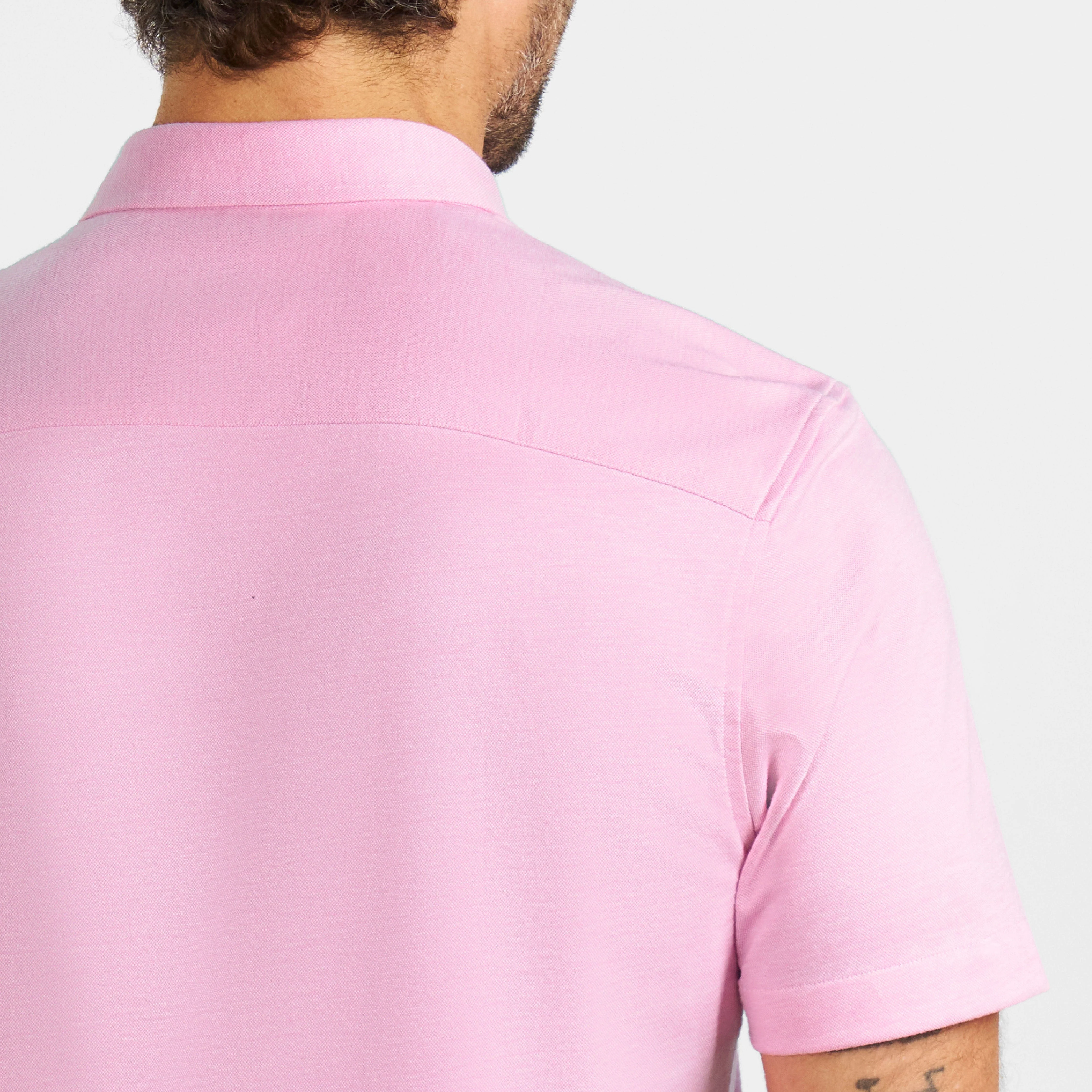Pink Melange Short Sleeve Natural Performance Stretch Shirt - Image 5