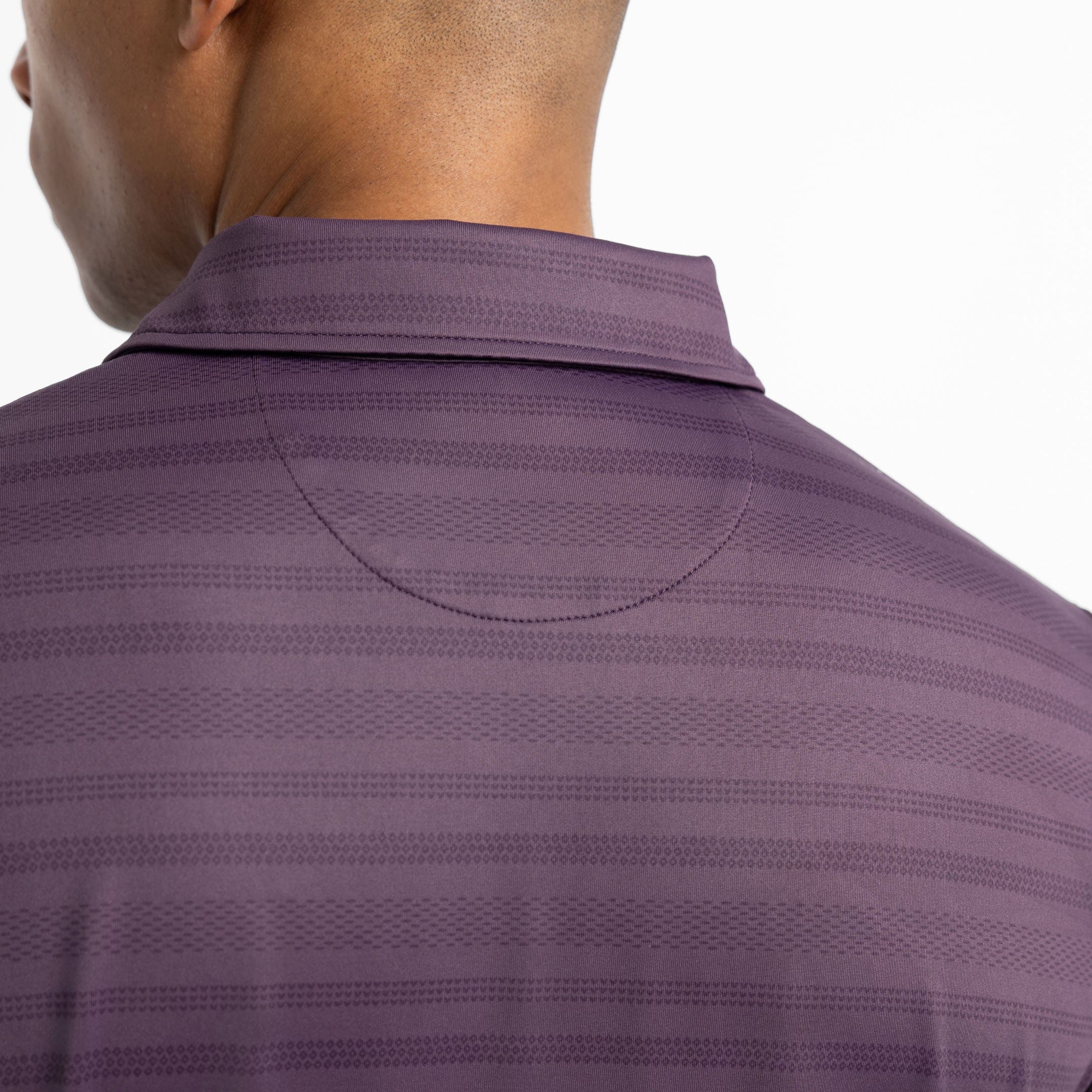 Plum Textured Stripe Tech Polo - Image 5