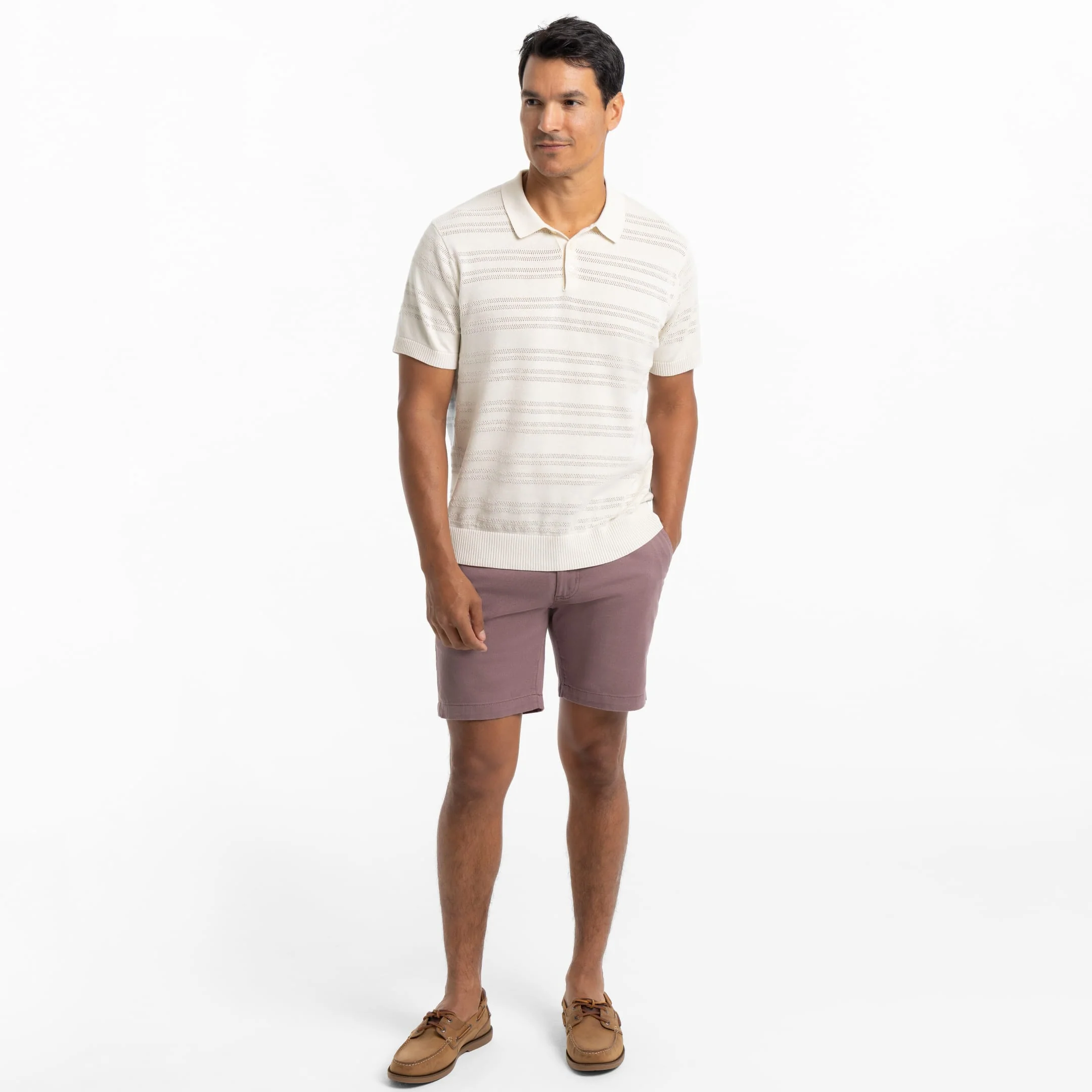 Rose Taupe Lightweight Stretch Chino Short - Image 2