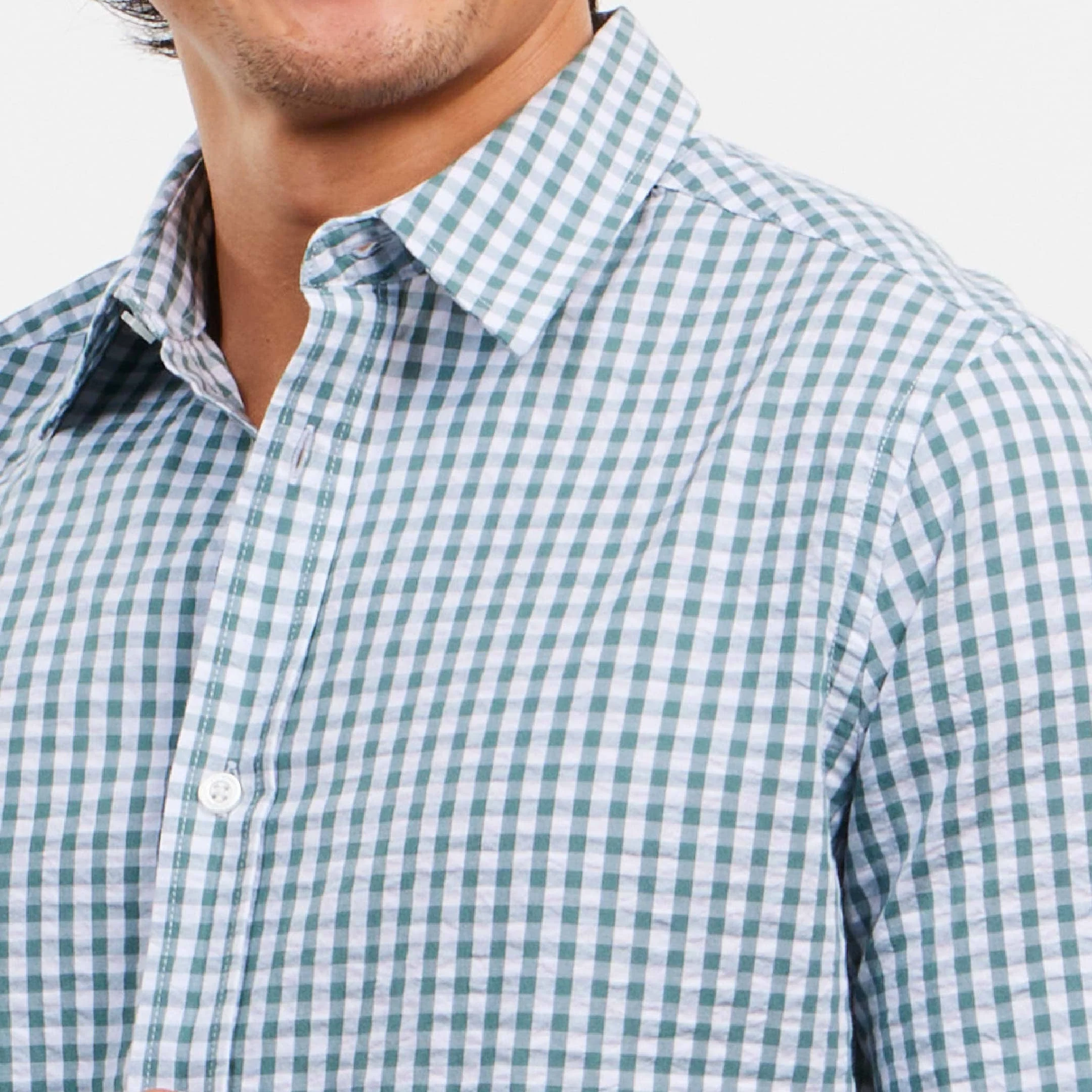 Seaglass Gingham Seersucker Shirt - Image 5