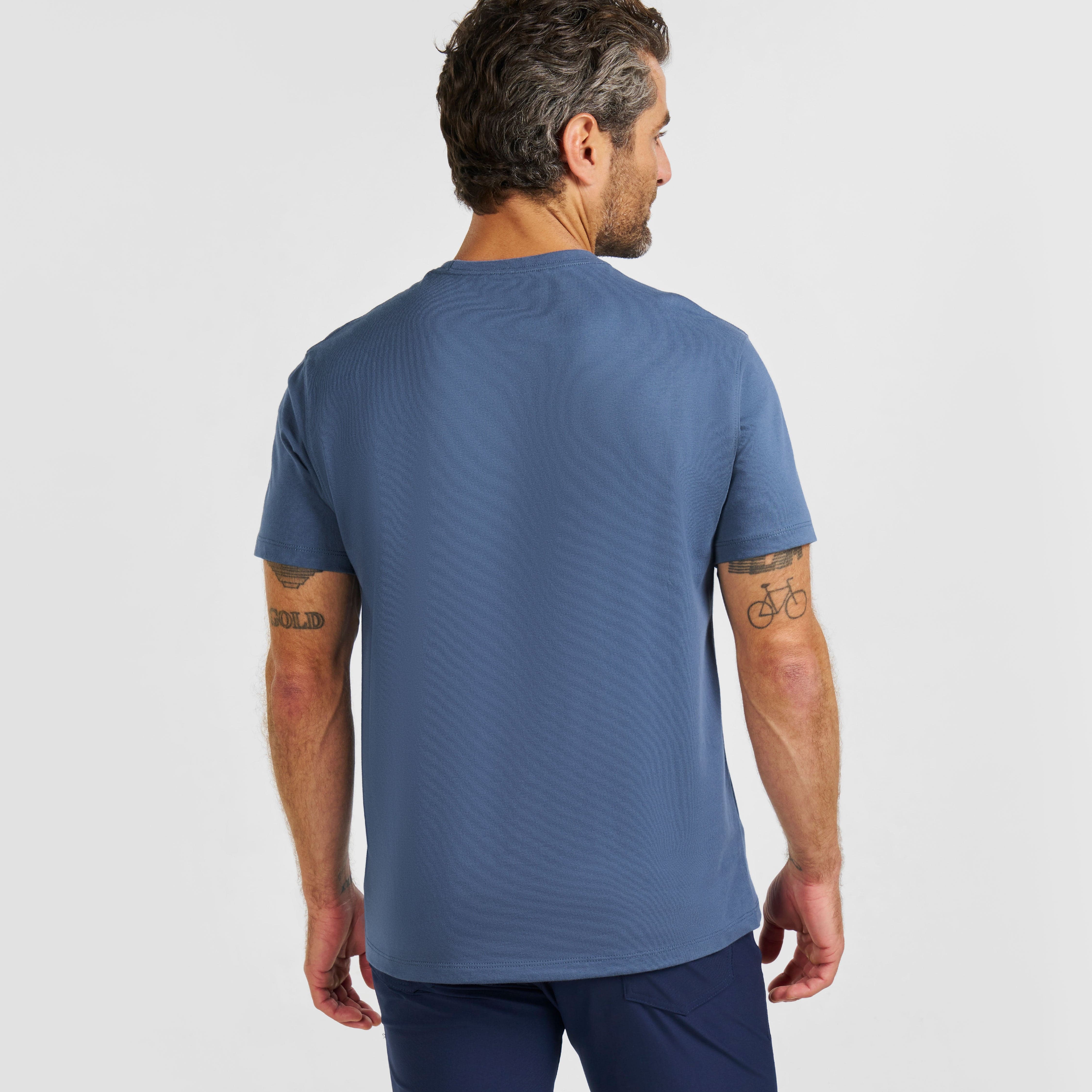 Slate Pima Cotton Crew Neck Tee - Image 3