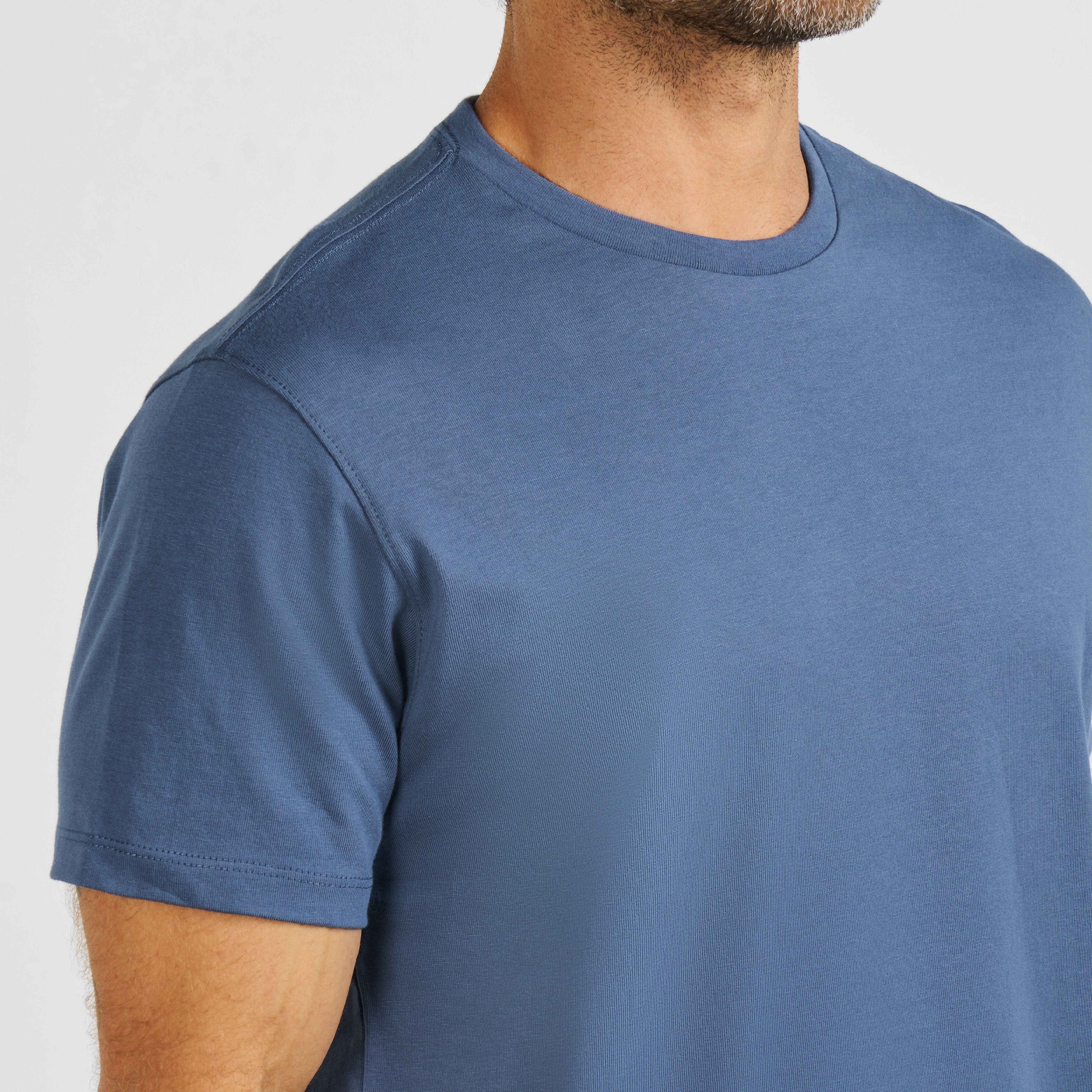 Slate Pima Cotton Crew Neck Tee - Image 4