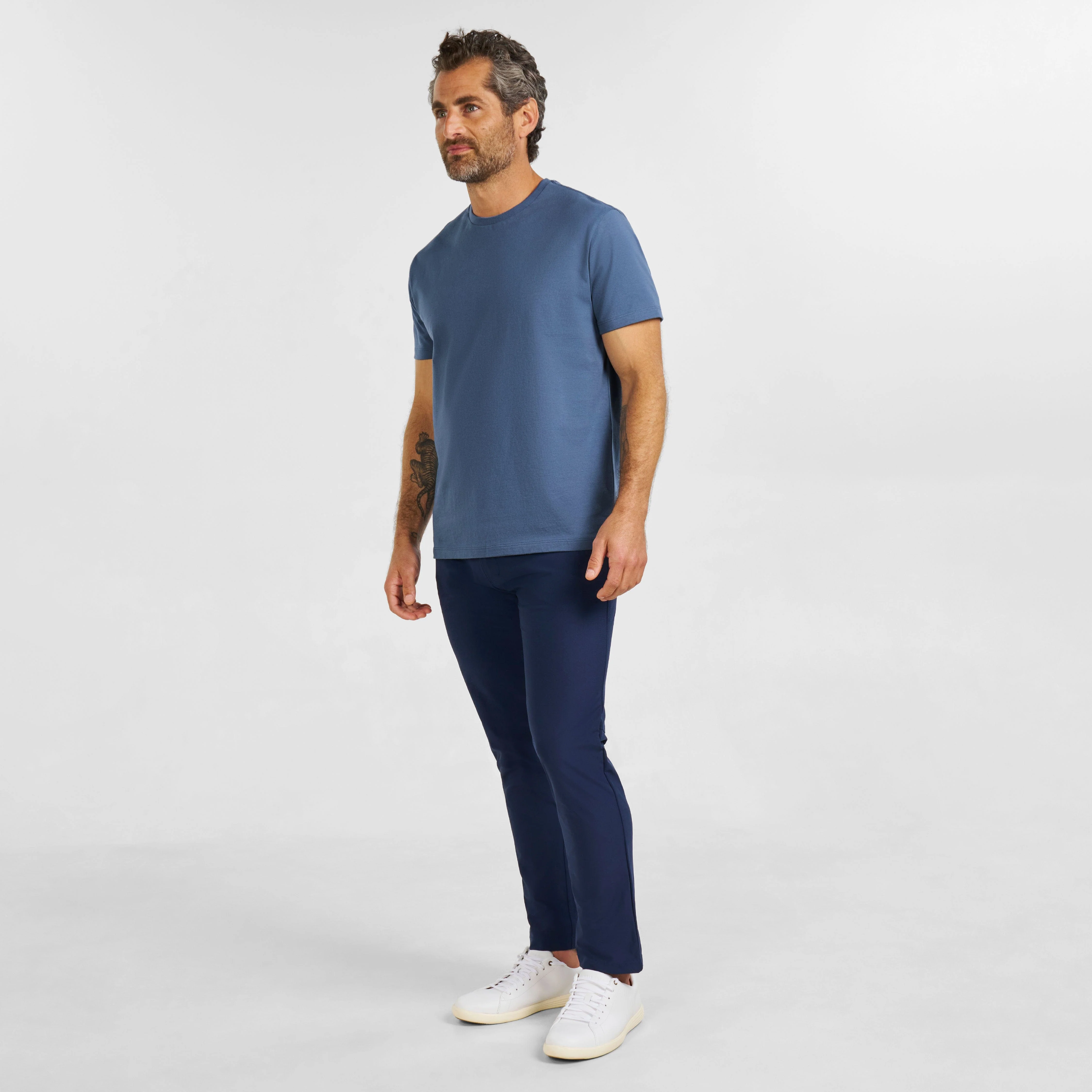 Slate Pima Cotton Crew Neck Tee - Image 6