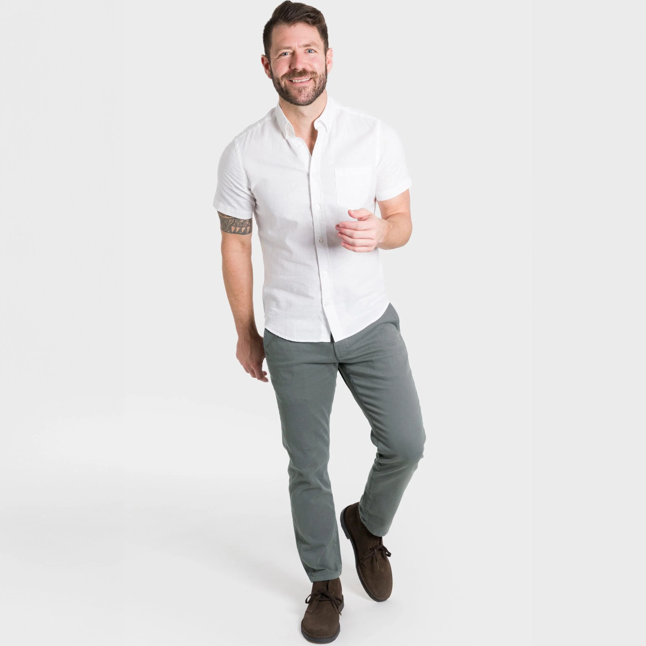 Smoke Grey Lightweight Stretch Chino - Image 2