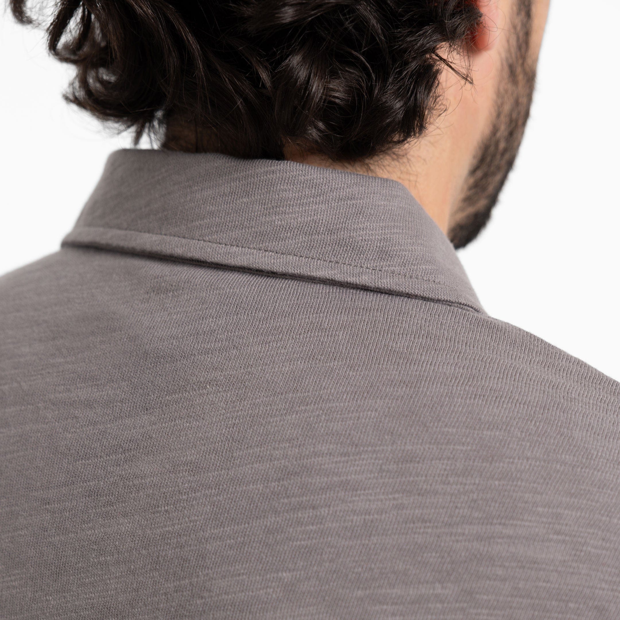 Steel Grey Textured Polo - Image 5