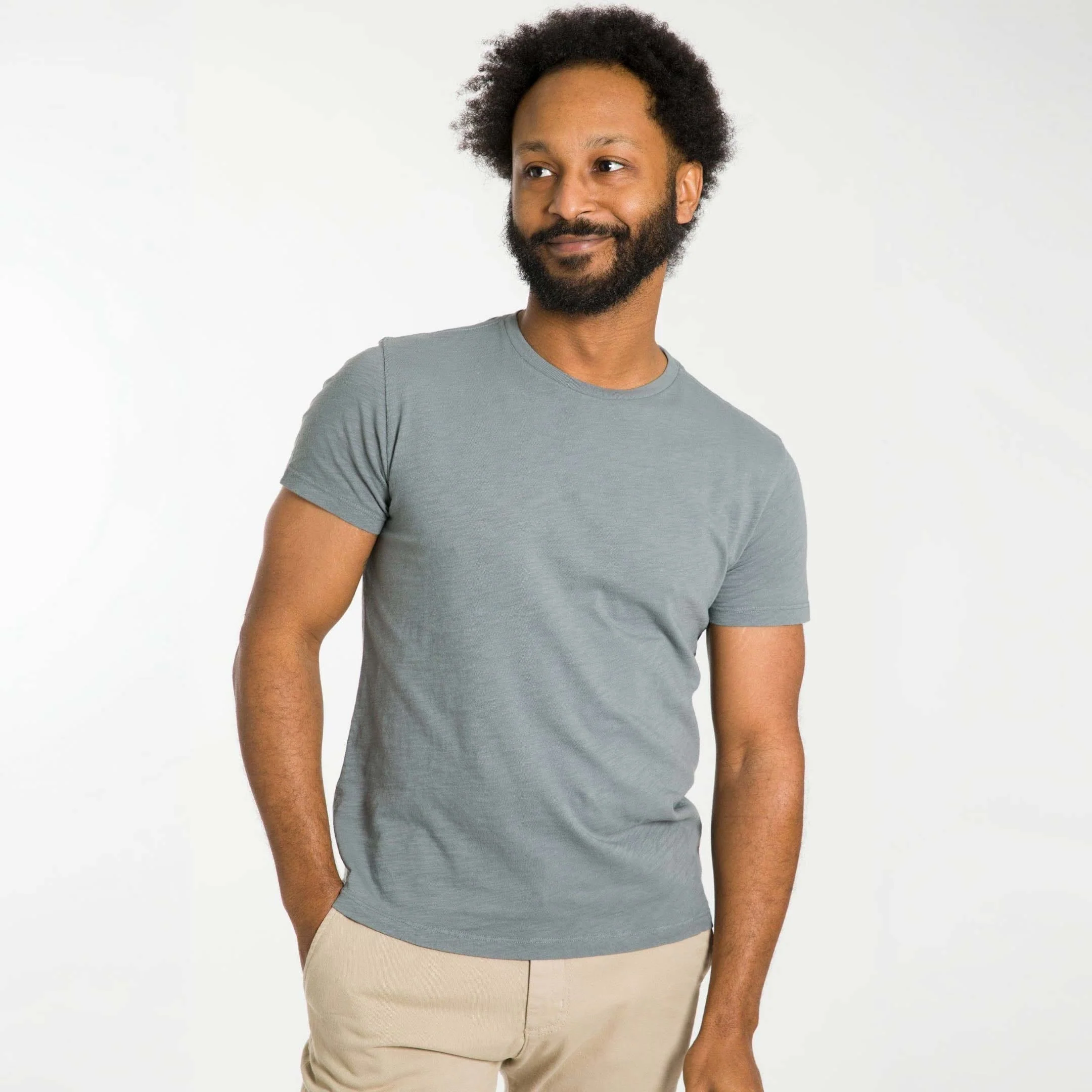 Steel Textured Crew Neck Tee