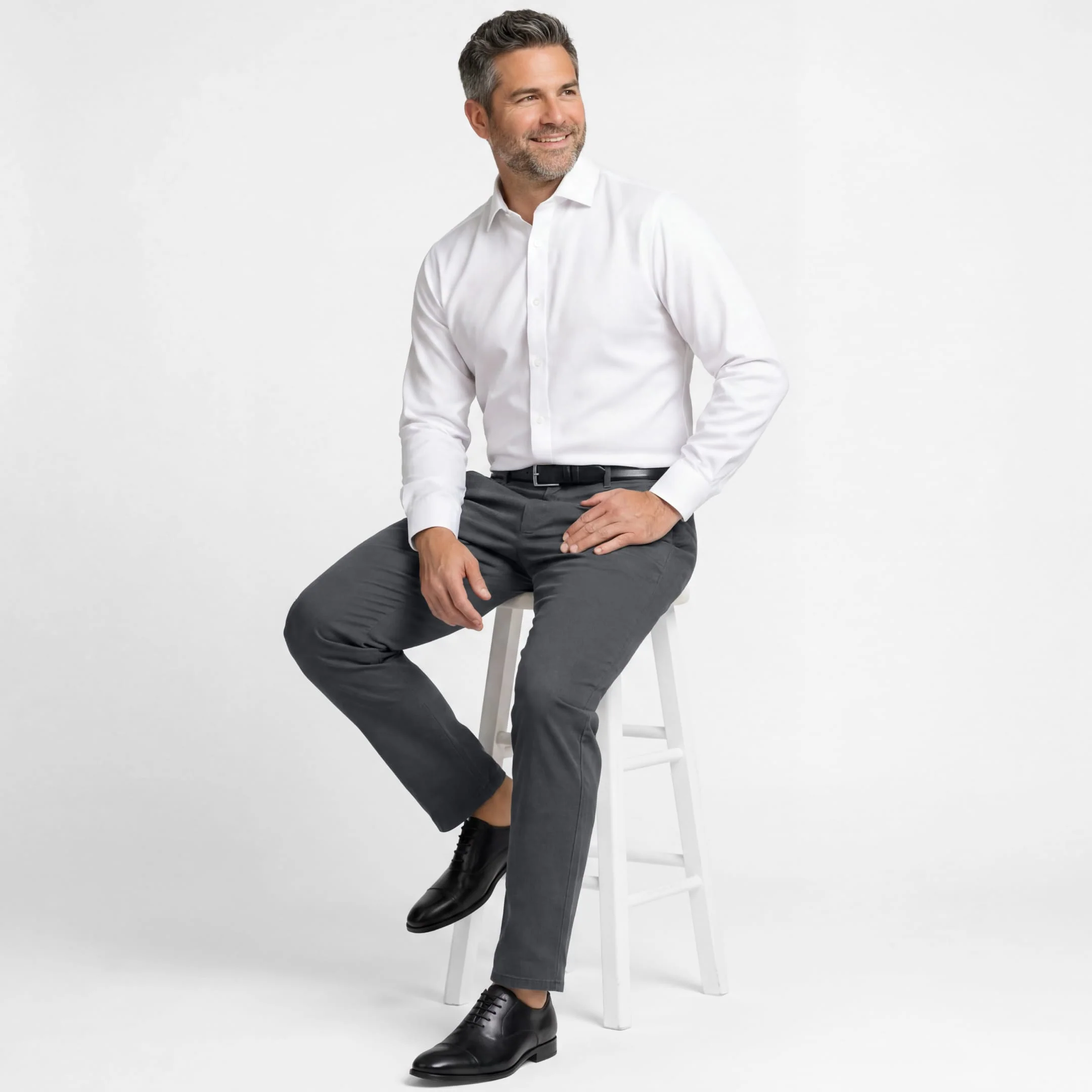 Straight Fit Charcoal Signature Chino - Image 2