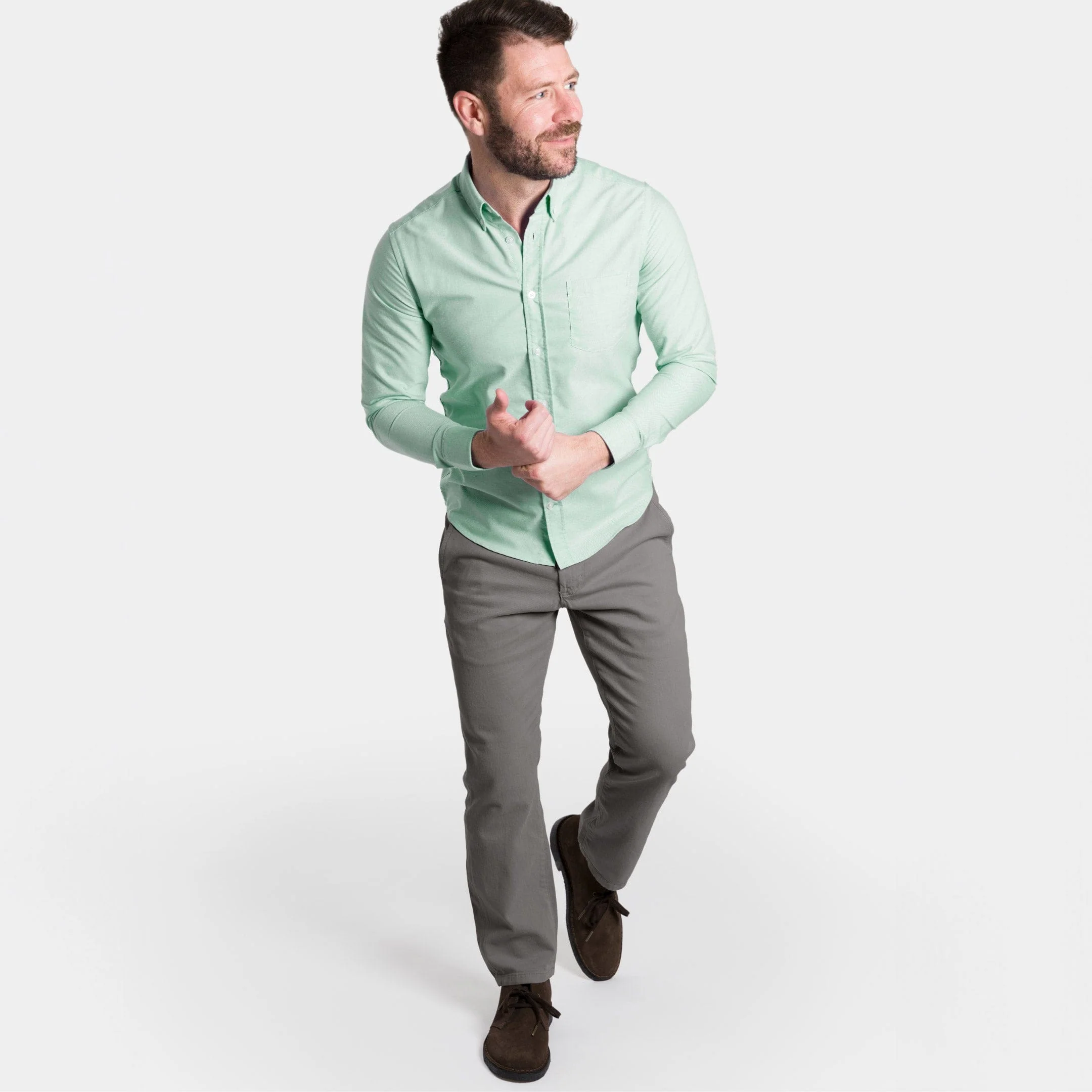 Straight Fit Charcoal Washed Stretch Chino - Image 2