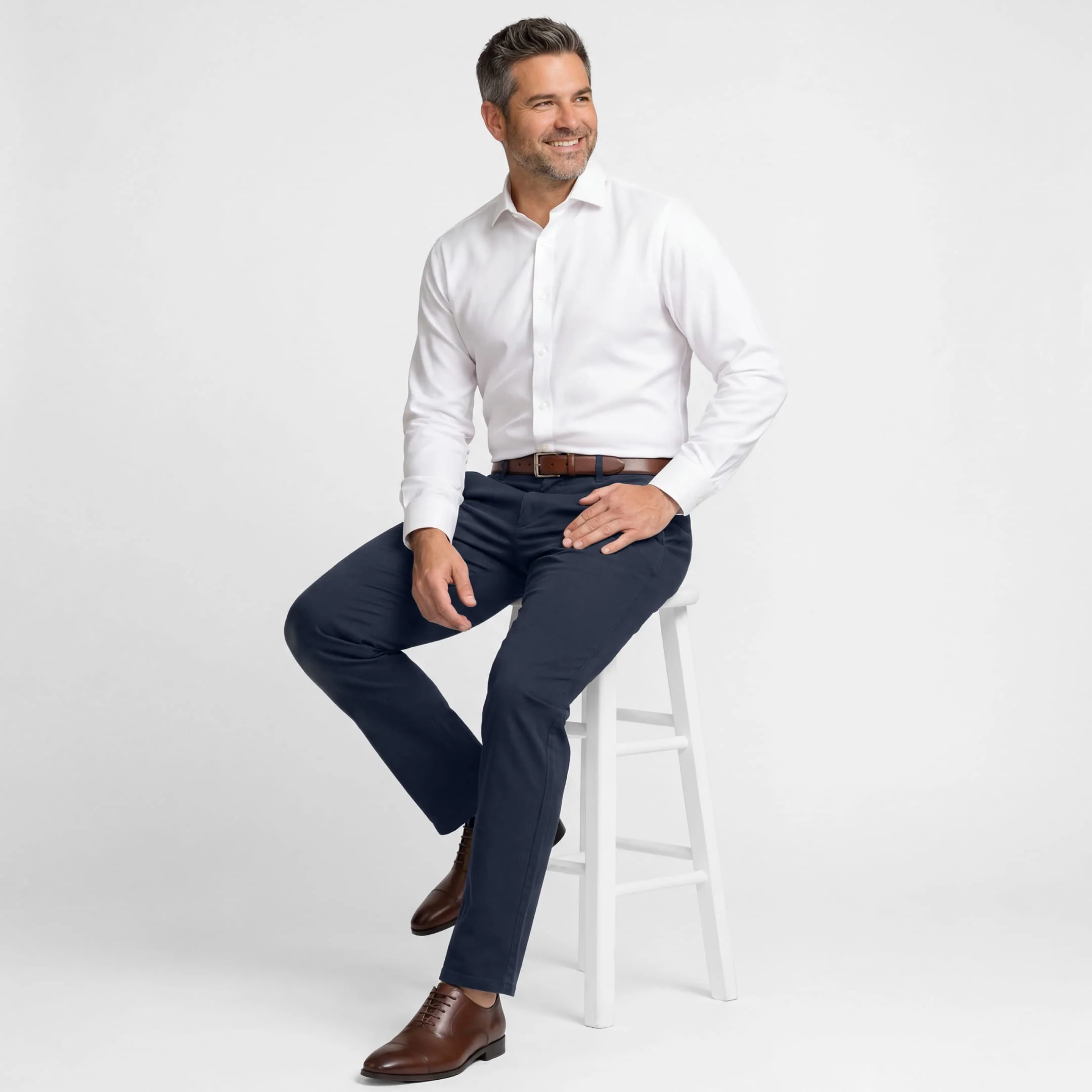 Straight Fit Navy Signature Chino - Image 2