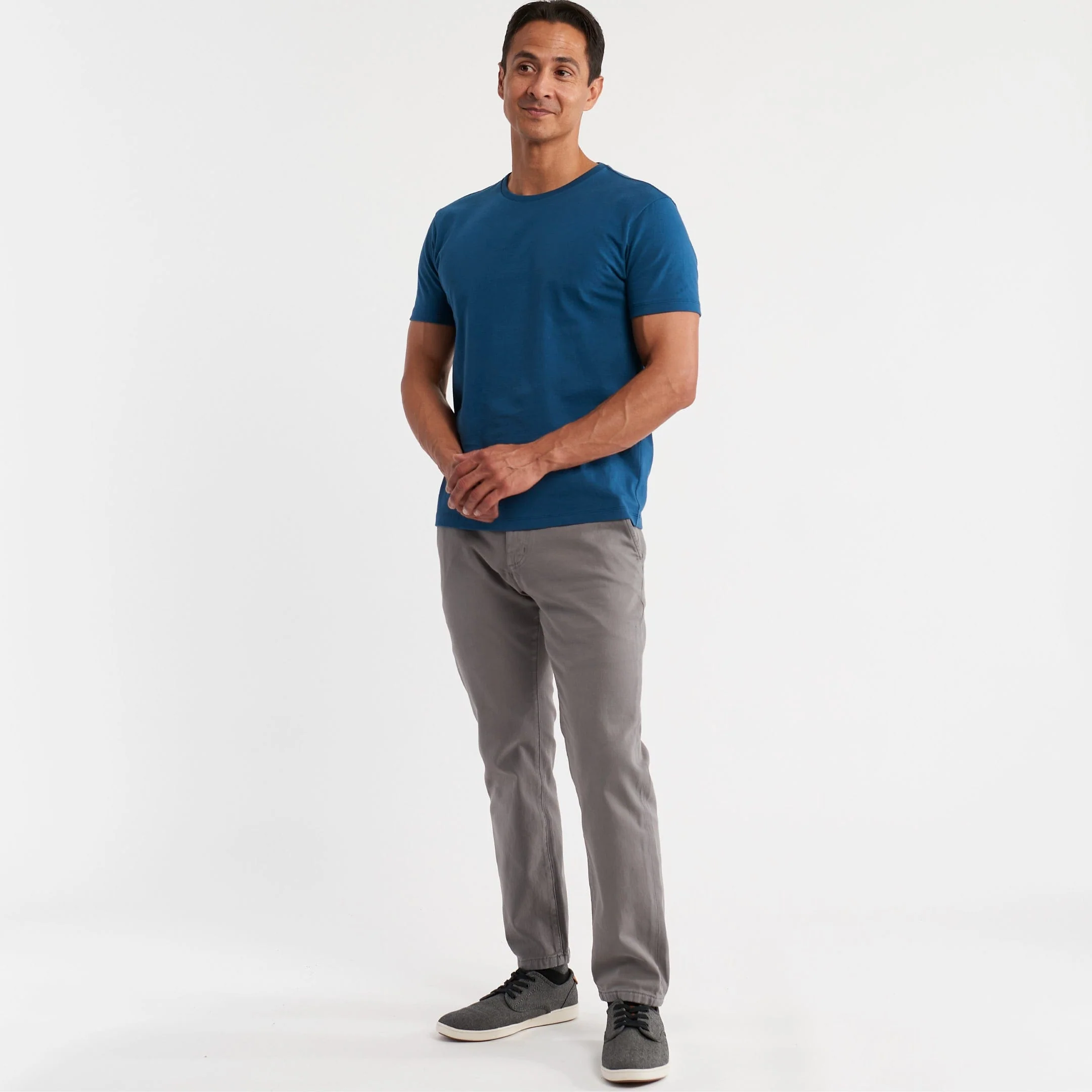 Tidal Blue Pima Cotton Crew Neck Tee - Image 2