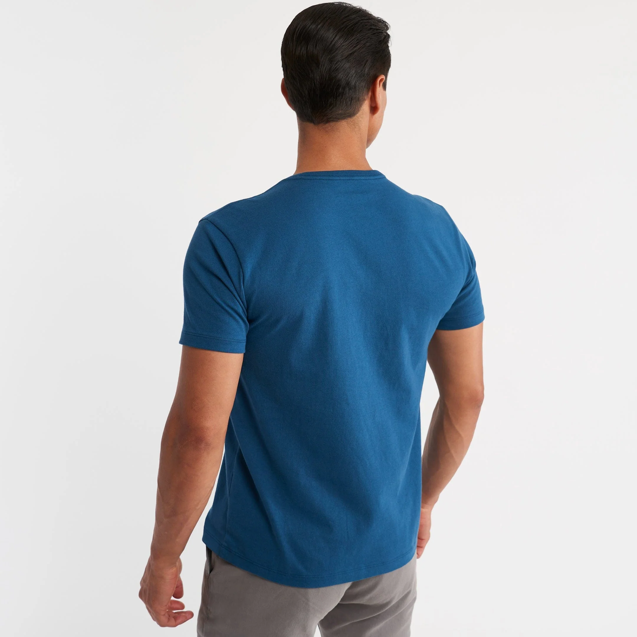 Tidal Blue Pima Cotton Crew Neck Tee - Image 3