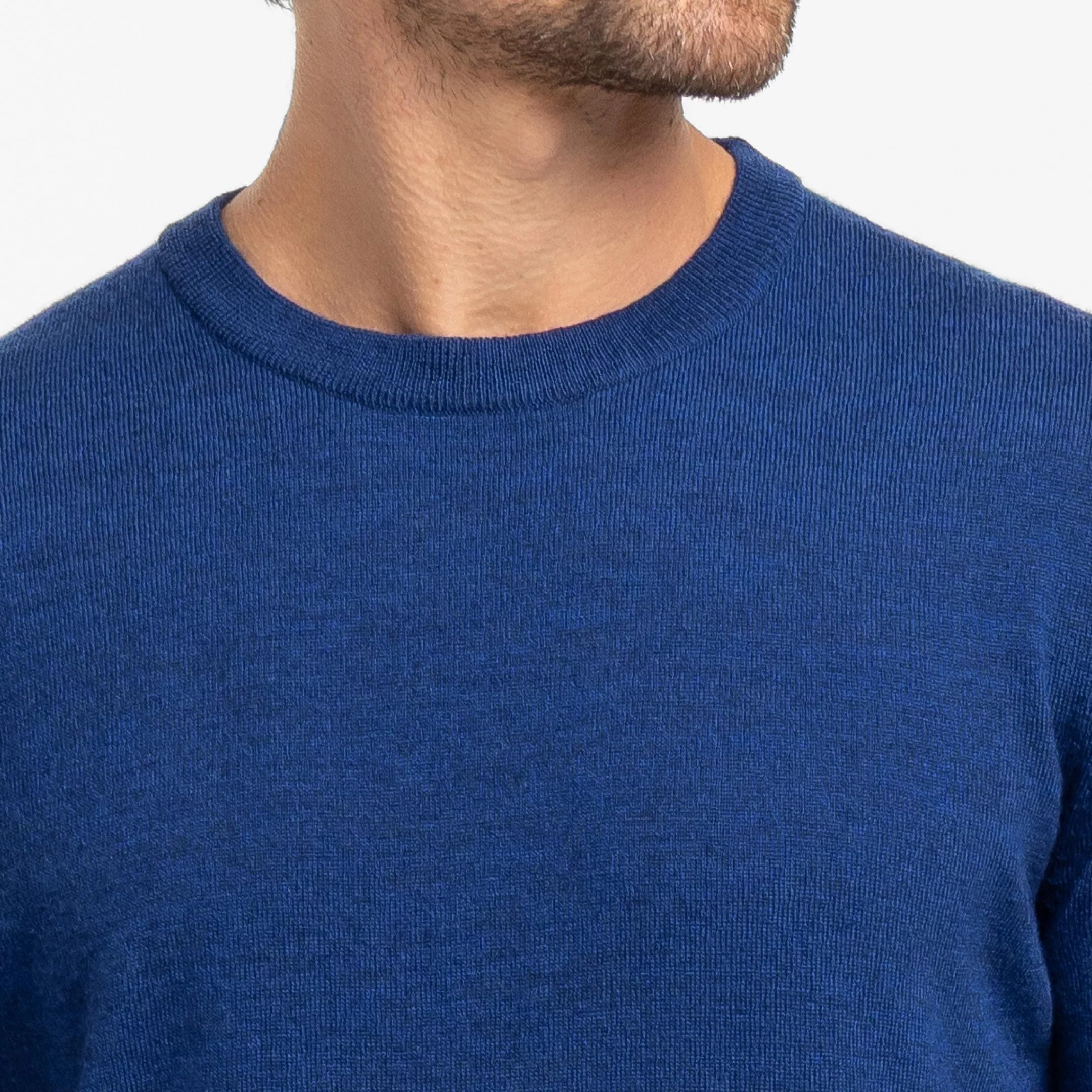 Vintage Blue Merino Crew Neck Sweater - Image 4