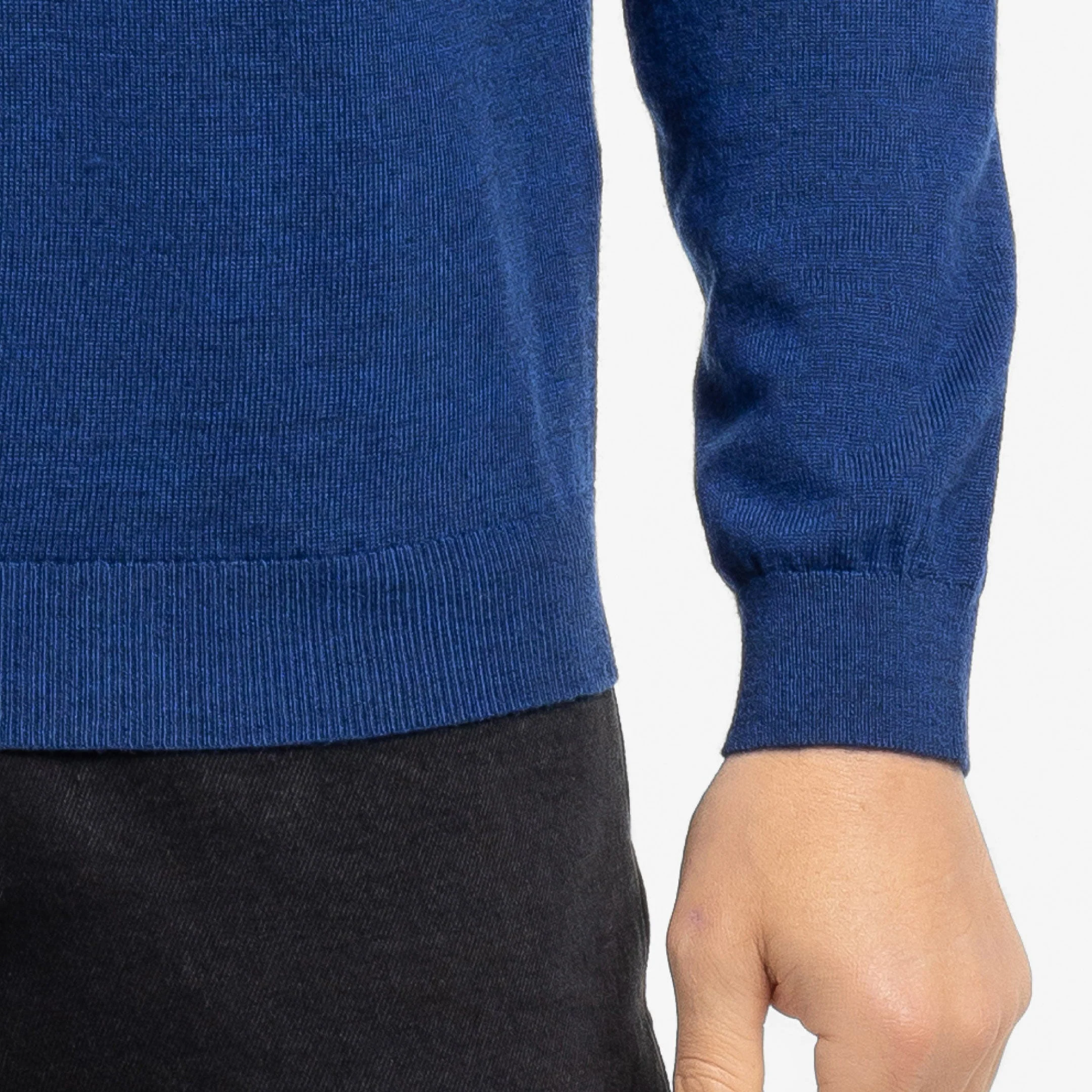Vintage Blue Merino Crew Neck Sweater - Image 5