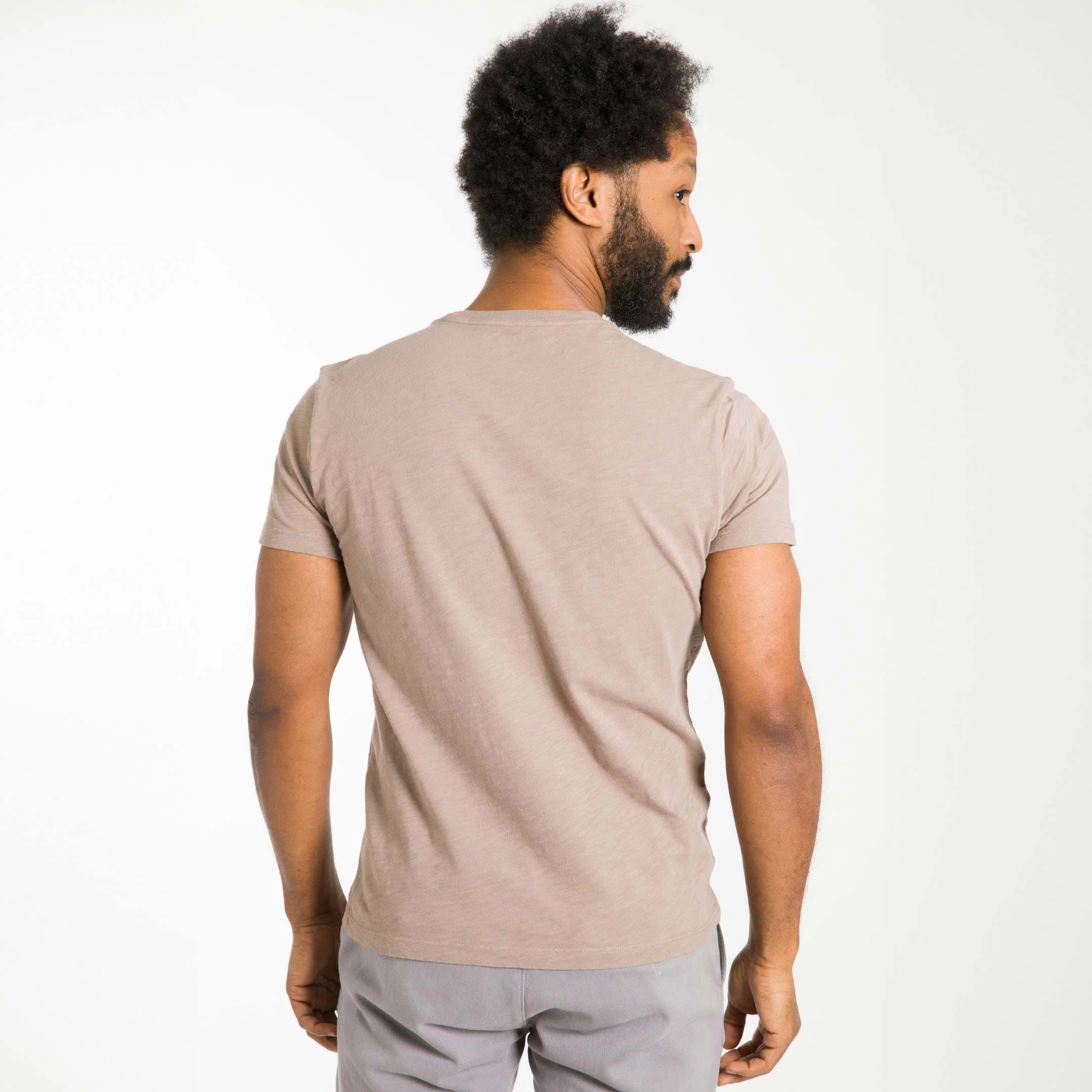 Walnut Textured Crew Neck Tee - Image 3