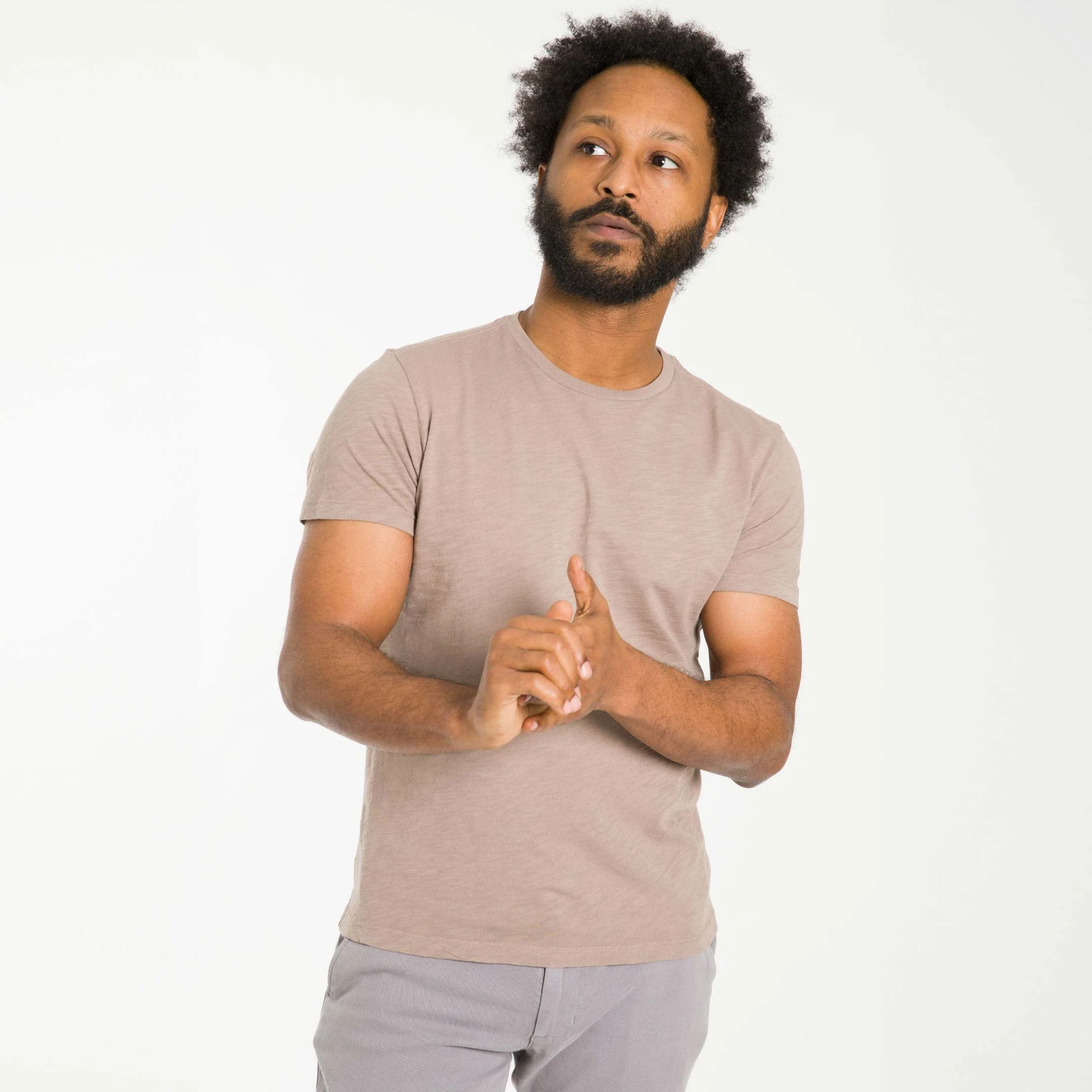 Walnut Textured Crew Neck Tee - Image 5