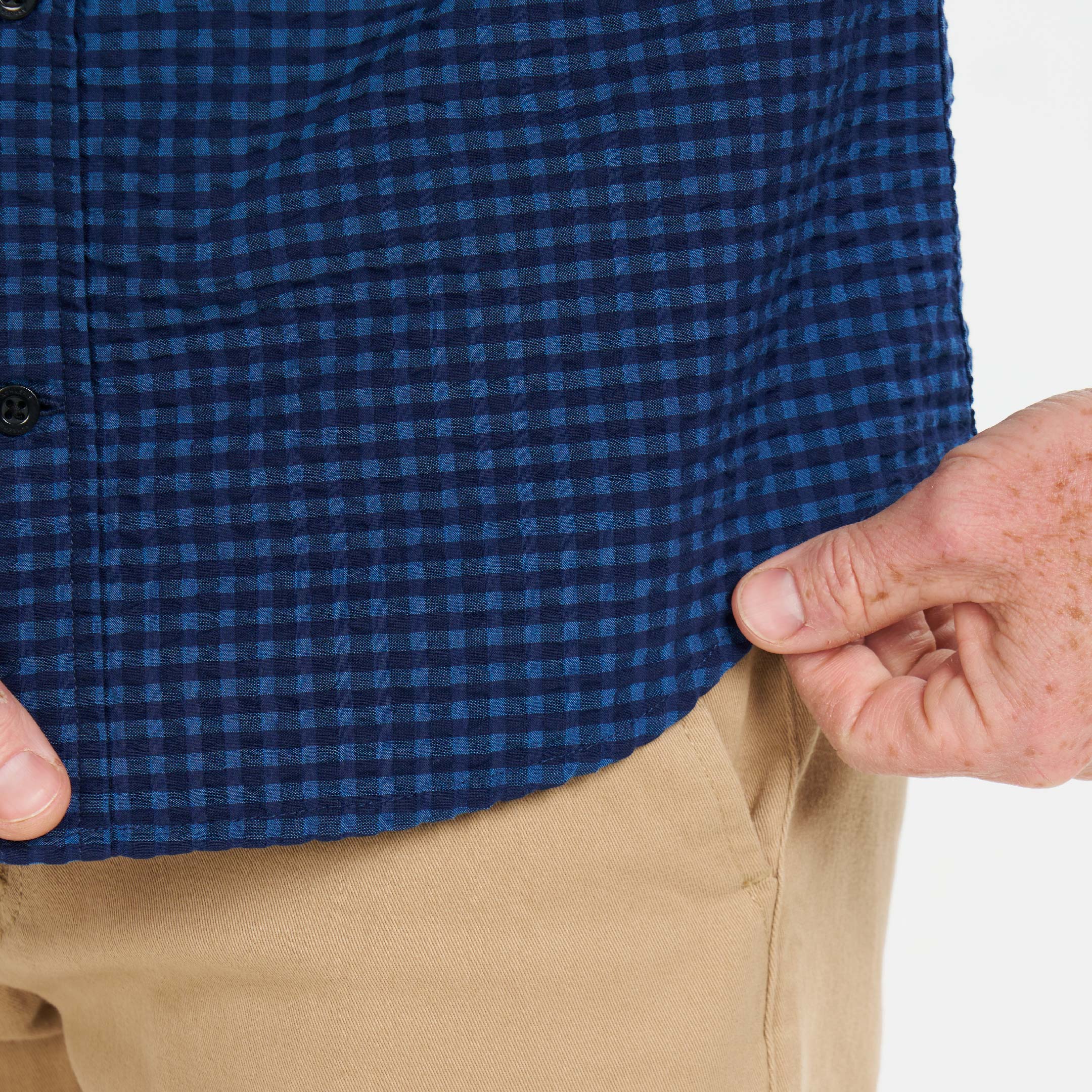 Wharf Gingham Seersucker Short Sleeve Shirt - Image 5