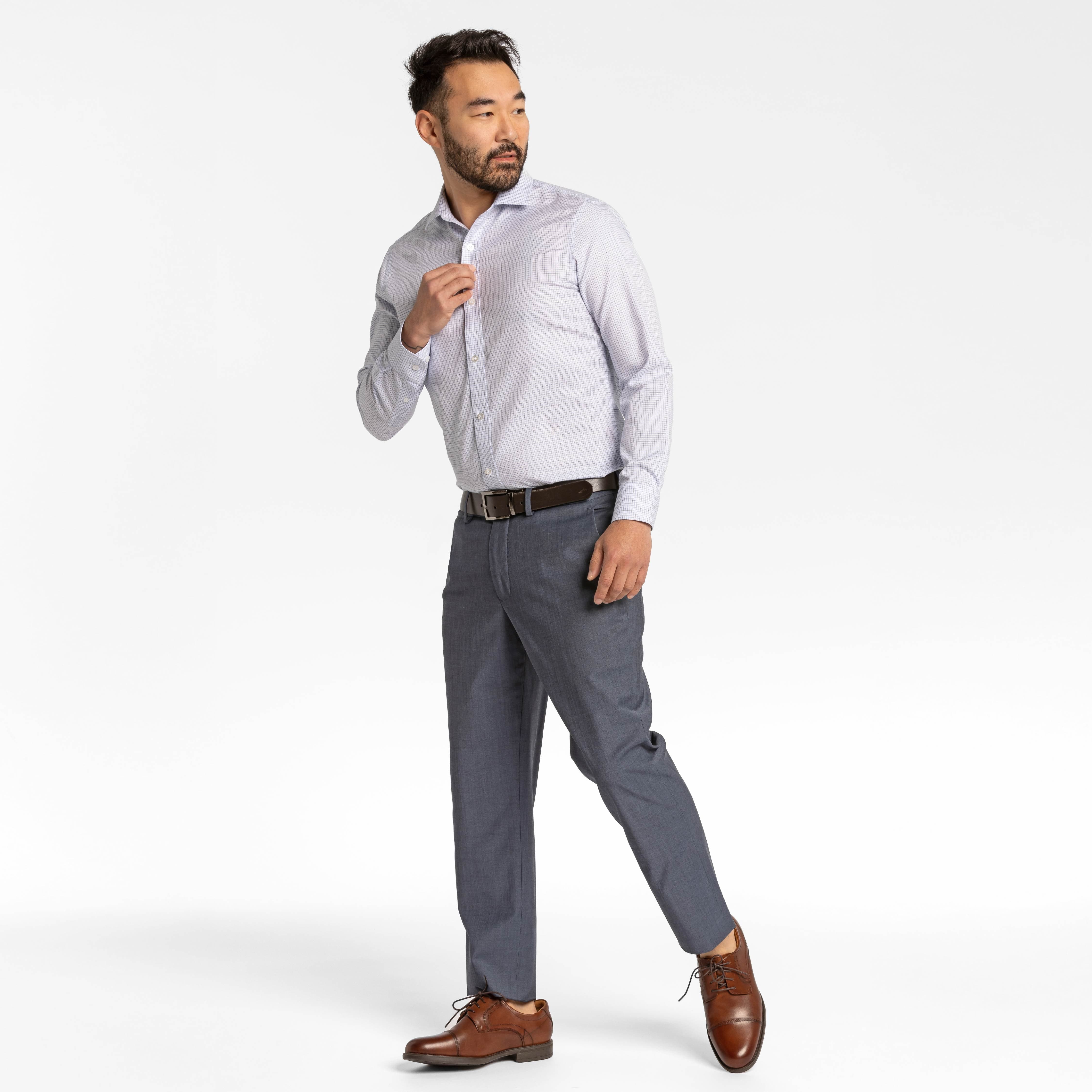 White Check Dress Shirt - Image 2