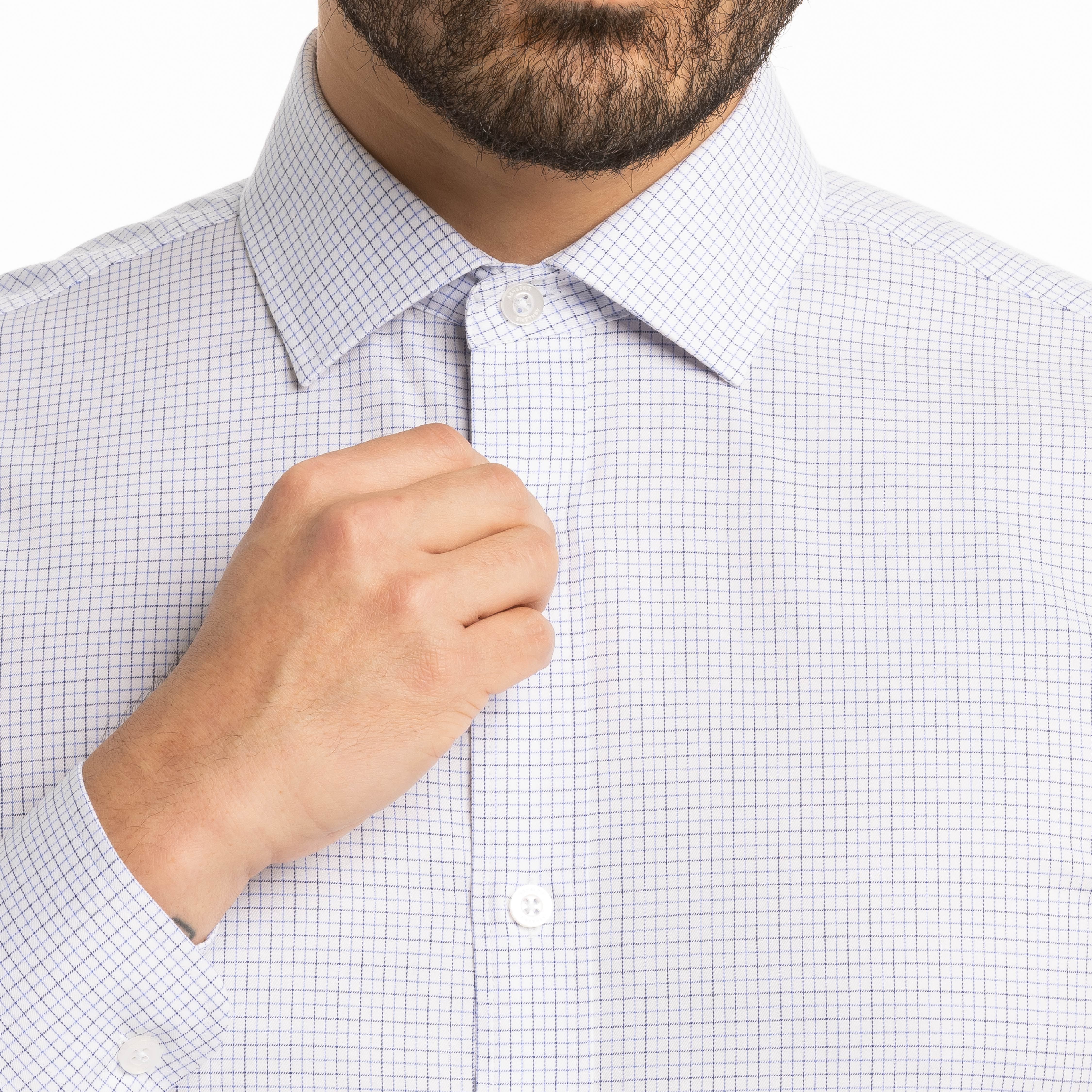 White Check Dress Shirt - Image 4