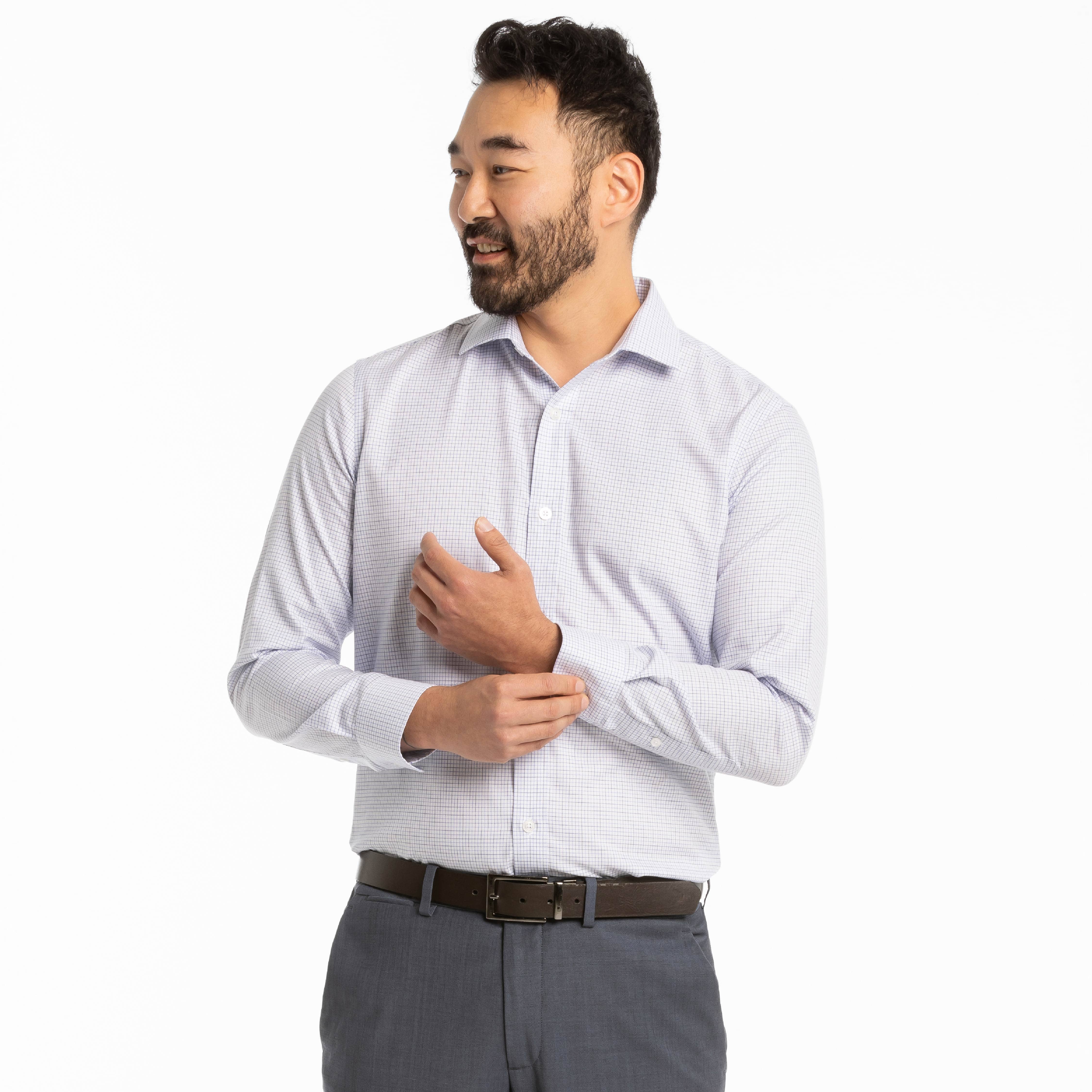 White Check Dress Shirt - Image 6