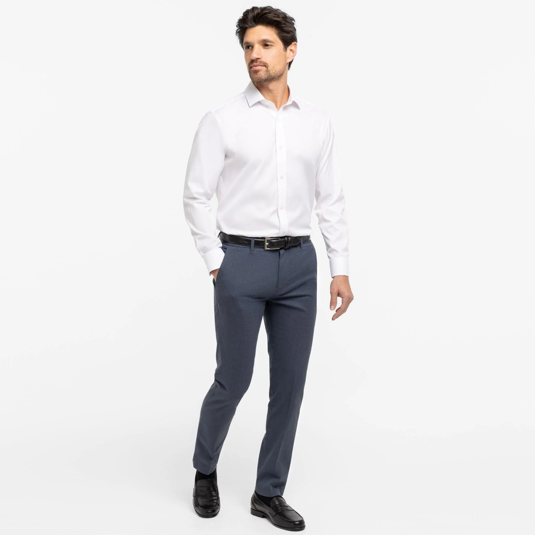 White Dobby Dress Shirt - Image 2