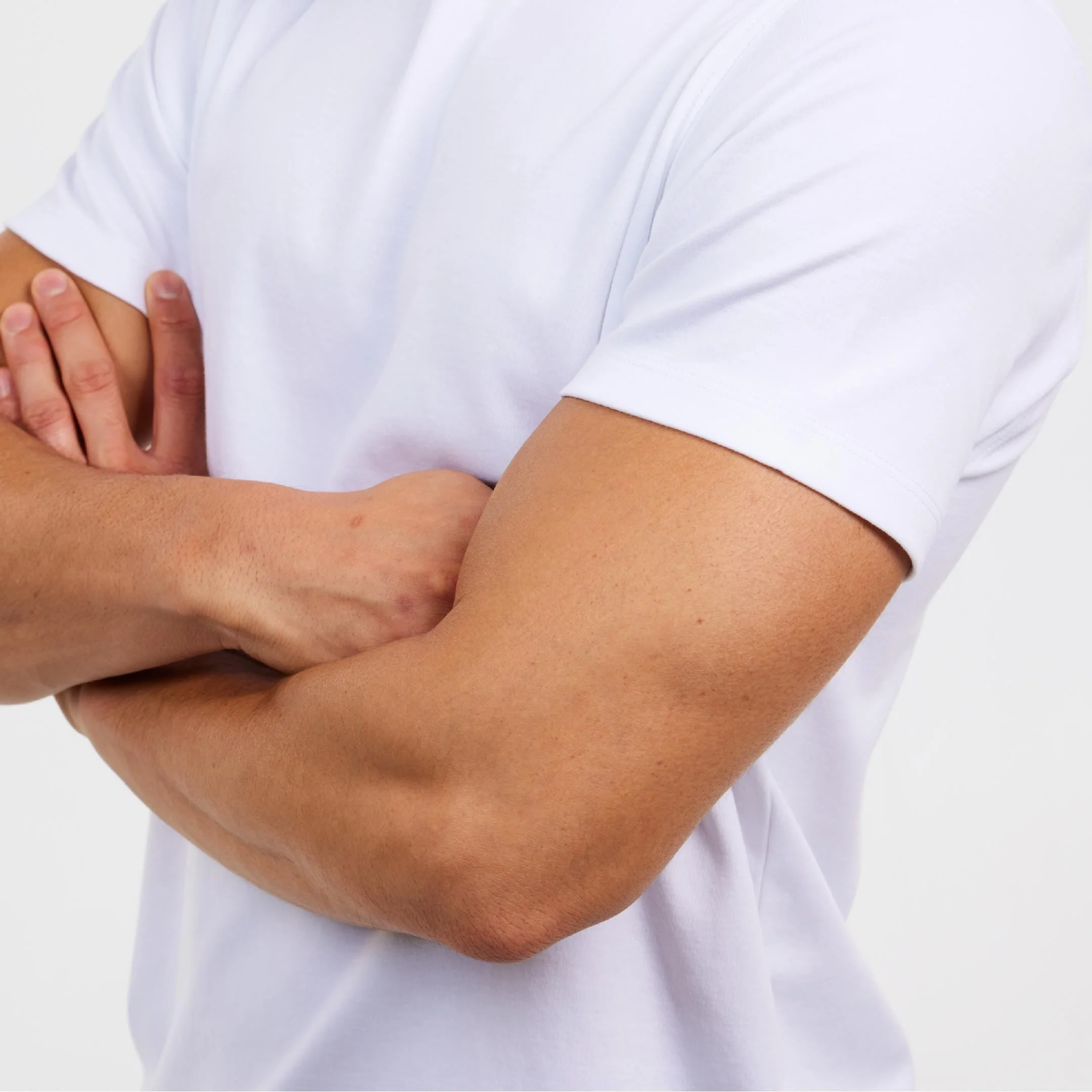 White Luxury Soft Touch Crew Neck Tee - Image 4