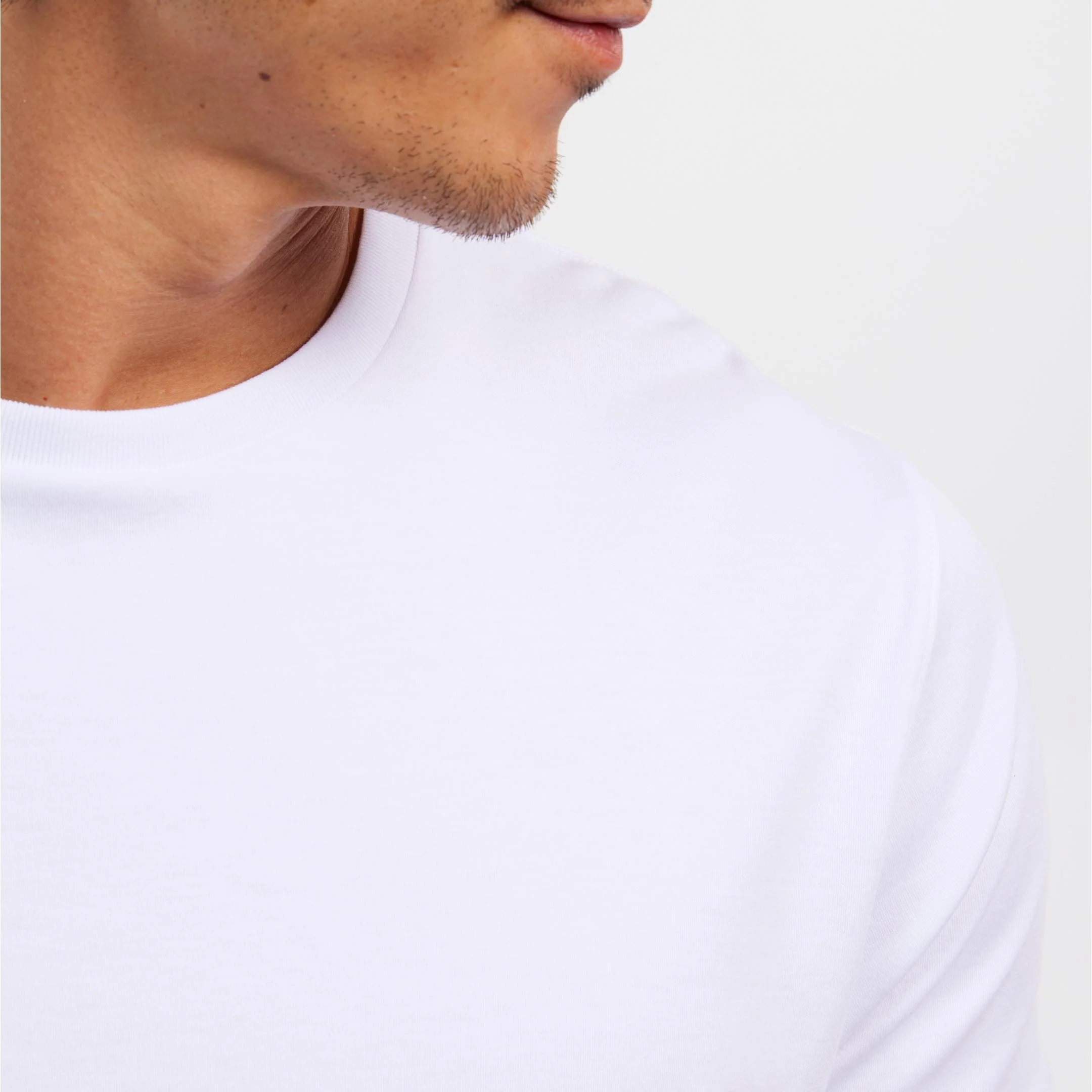 White Luxury Soft Touch Crew Neck Tee - Image 5