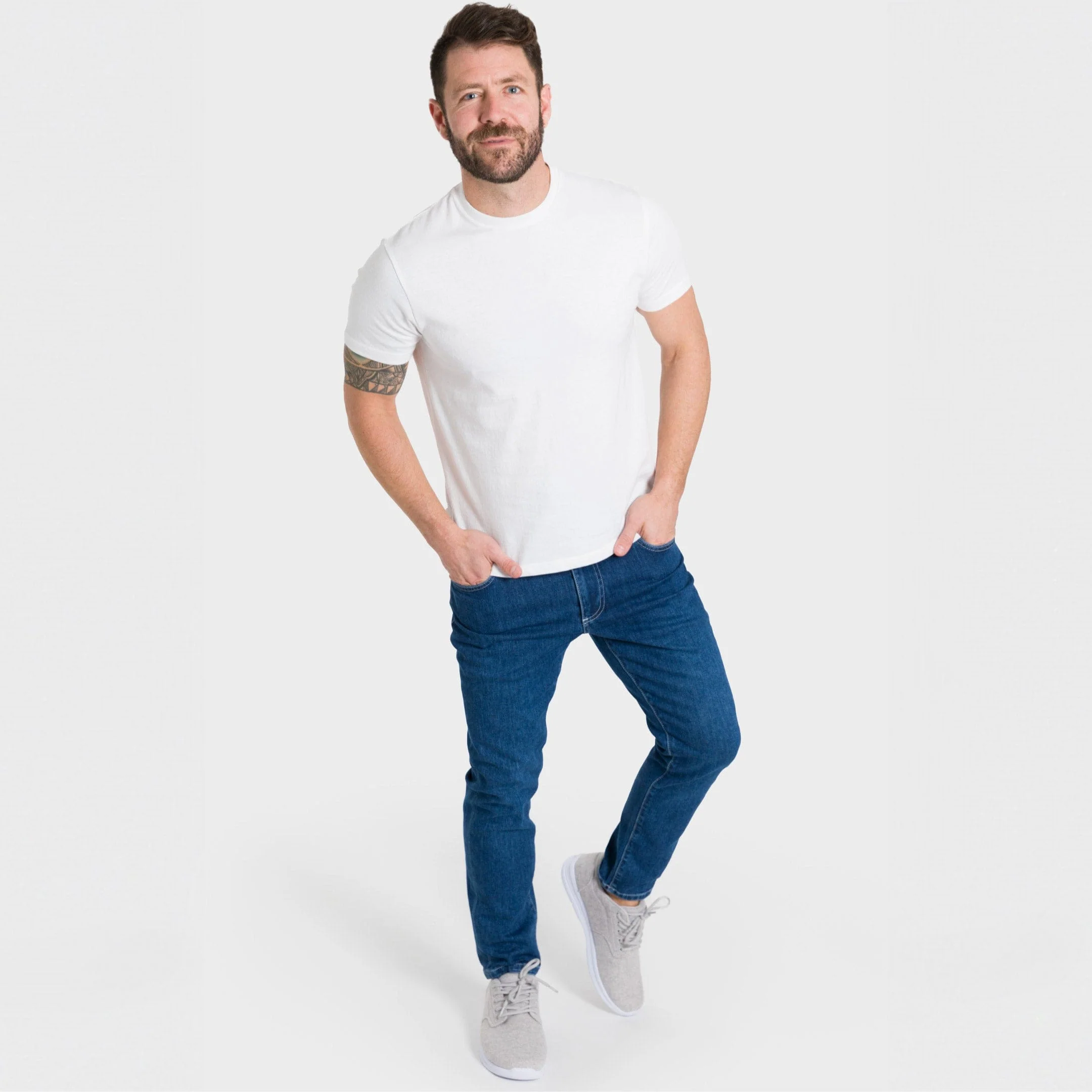 White Crew Neck Tee - Image 2
