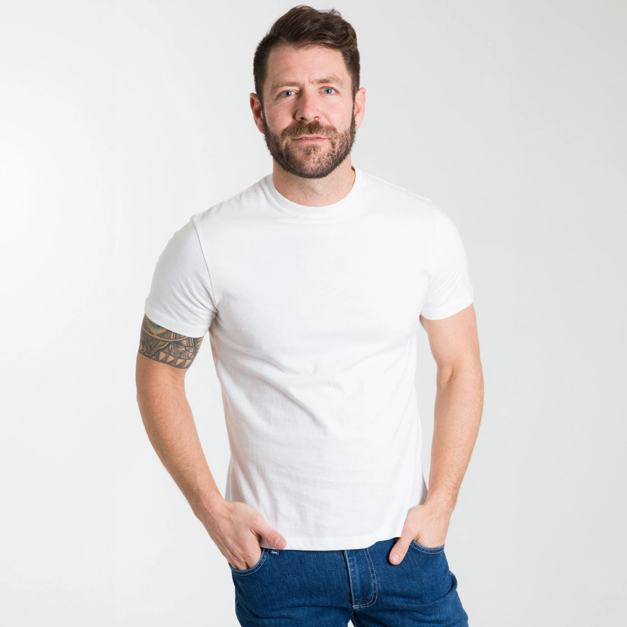White Crew Neck Tee - Image 5