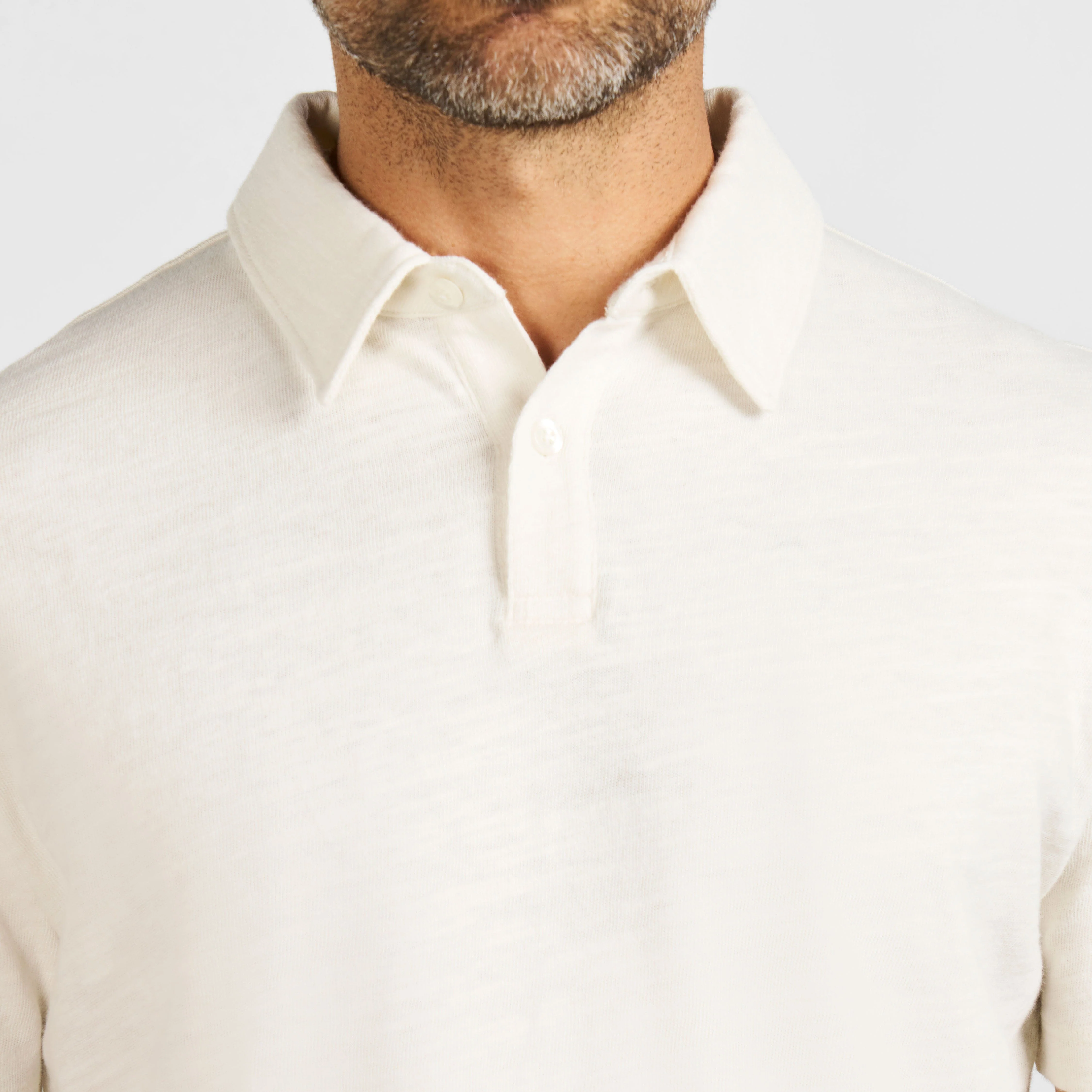 White Textured Polo - Image 5